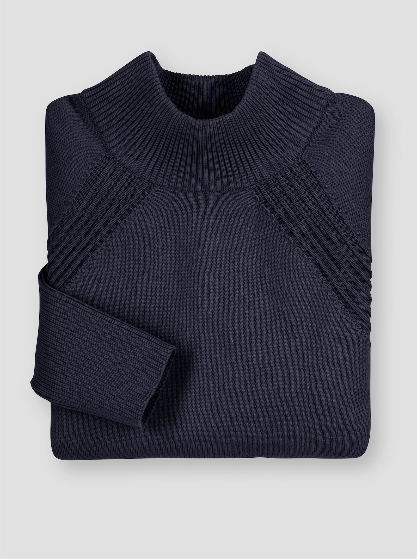 Longpullover aus reiner Baumwolle - marine