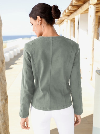 Jeansblazer mit Zier-Reißverschlüssen - schilf