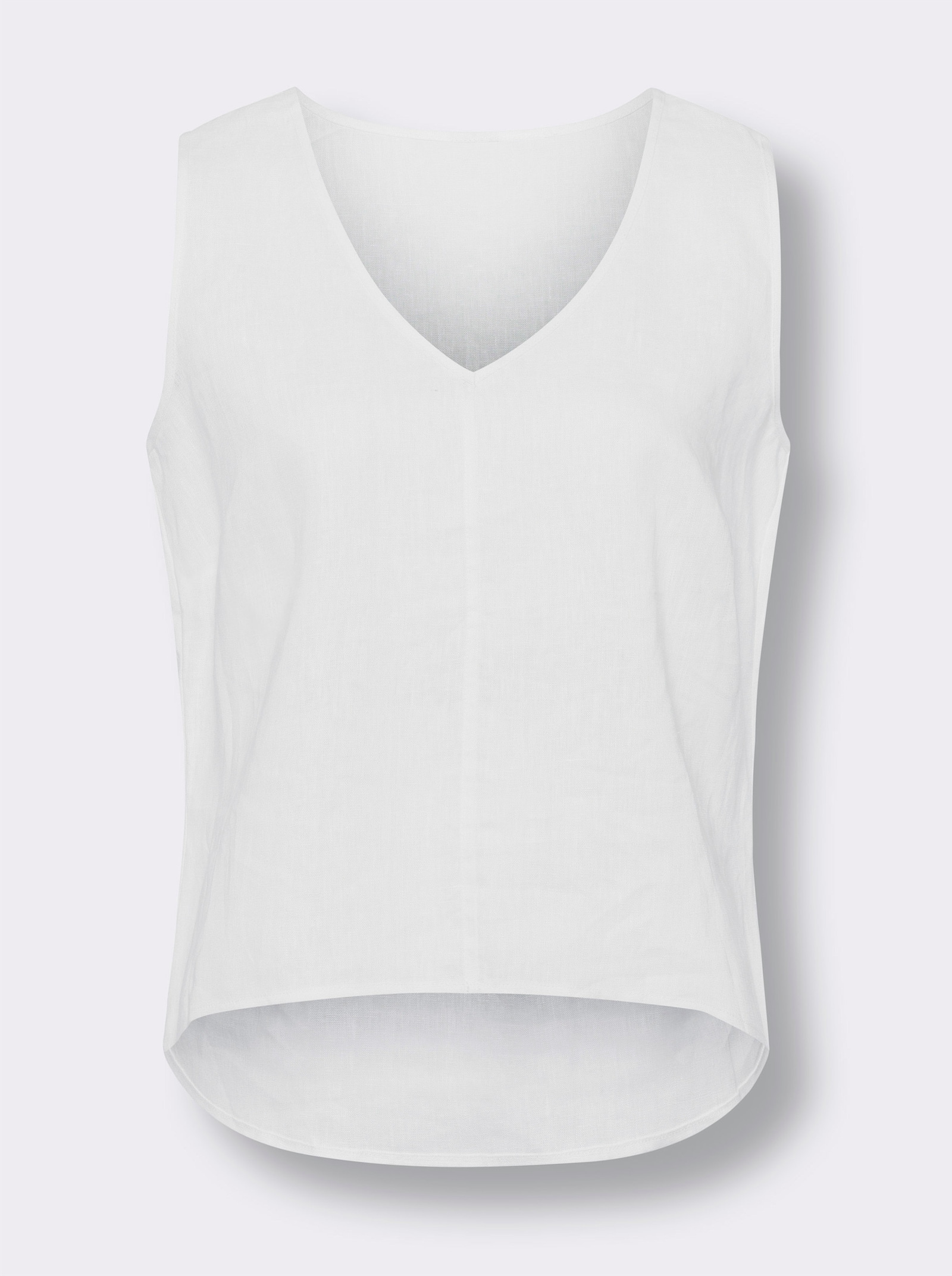 heine Blusentop aus reinem Leinen - weiß