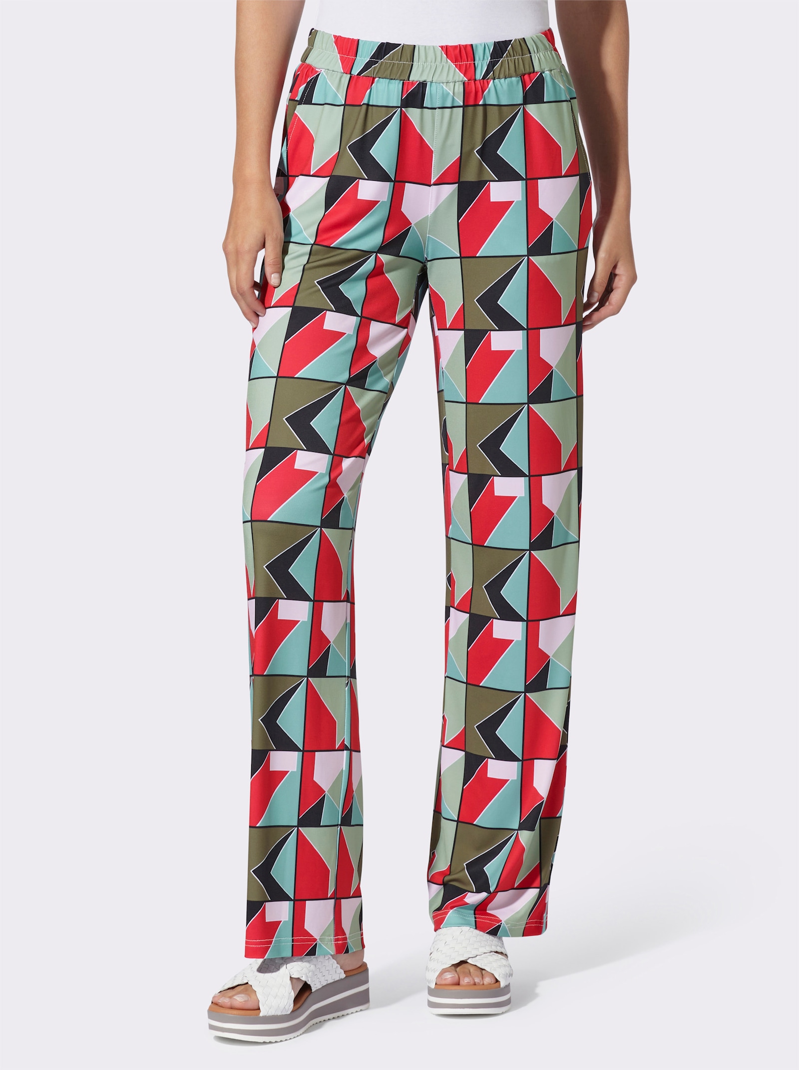 heine Schlupfhose in Stretch-Qualität - pink-schwarz-bedruckt