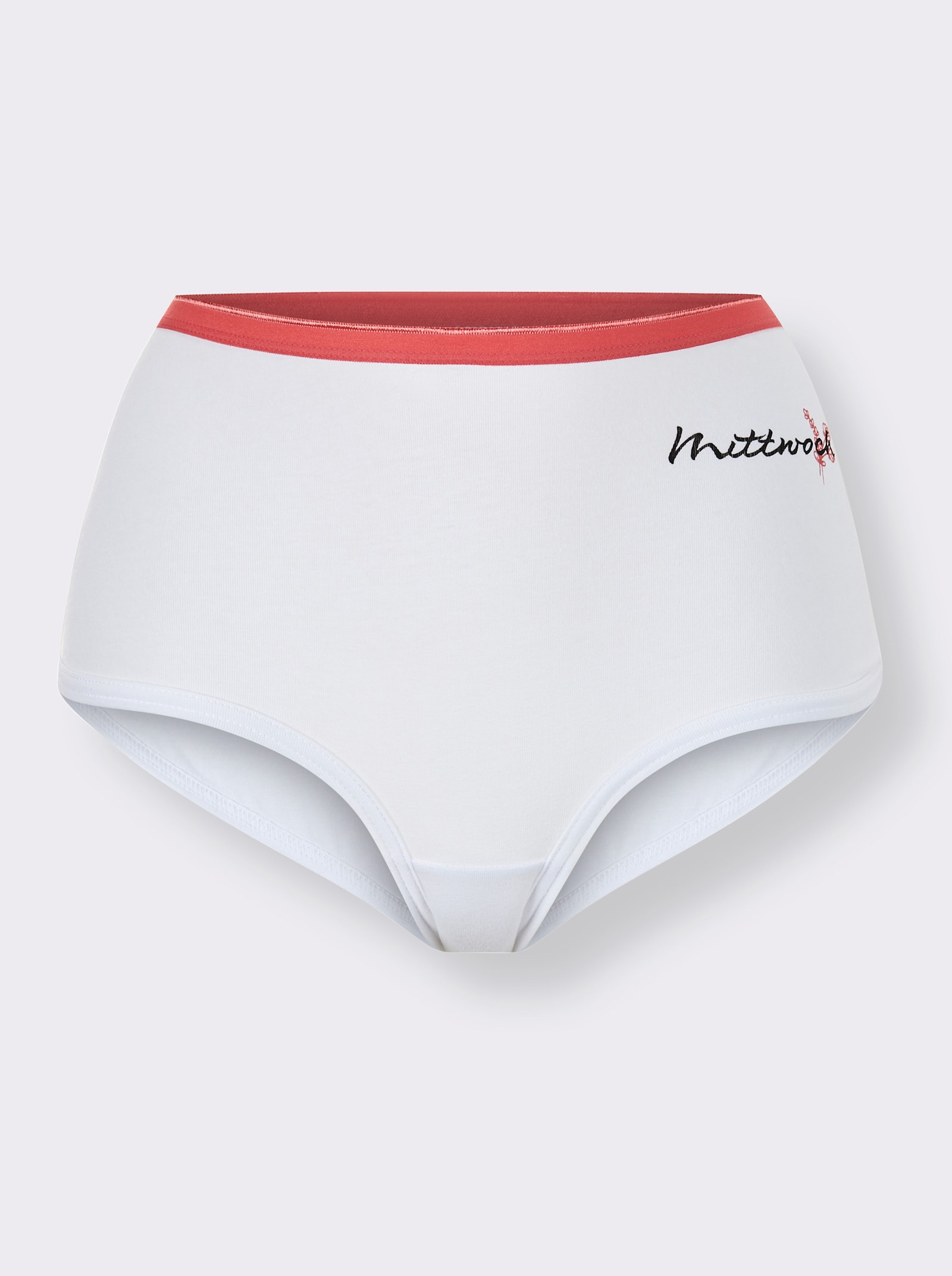 wäschepur Kalhotky s potiskem dnů v týdnu - bílá