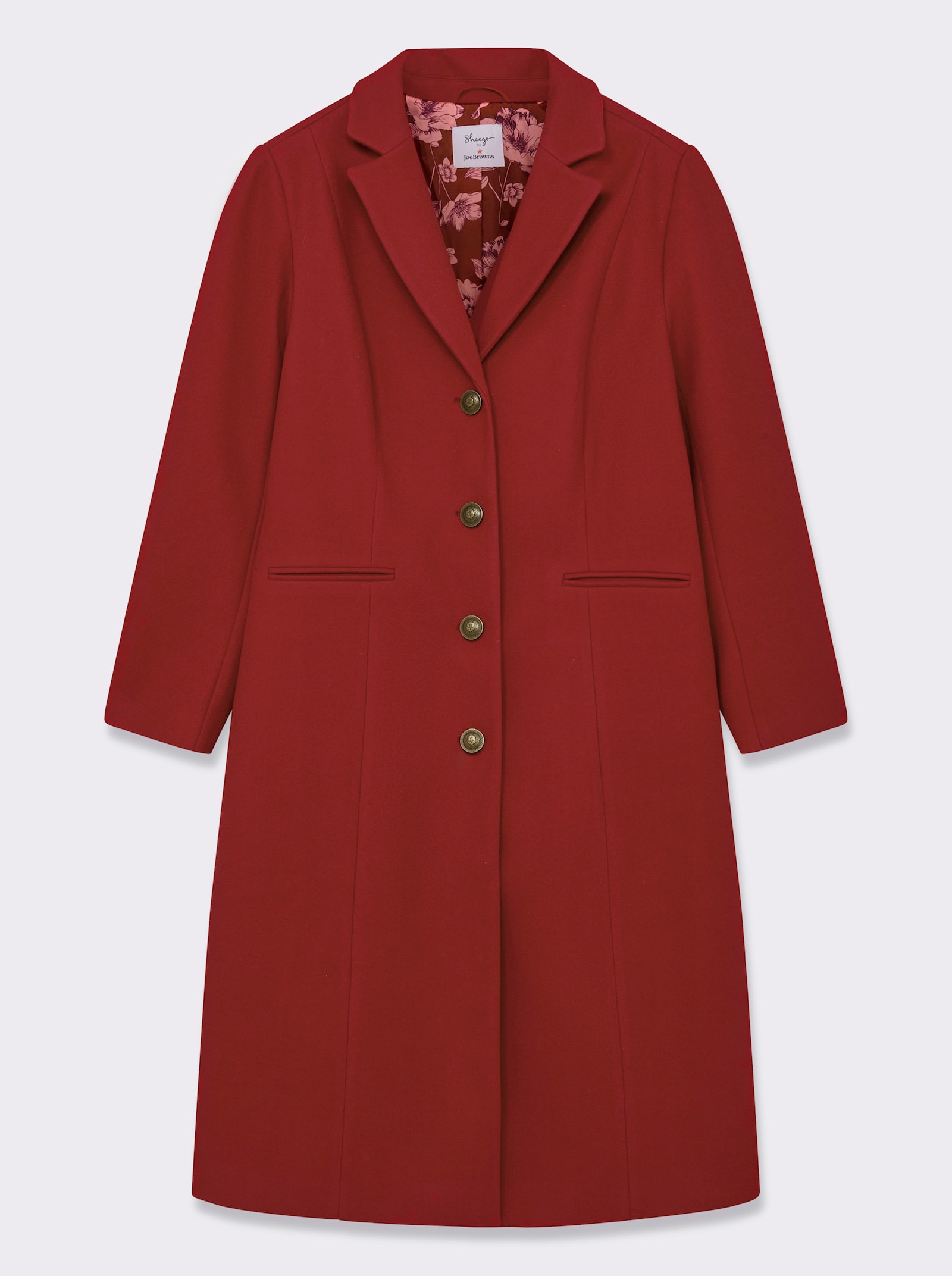 sheego by Joe Browns Mantel mit Zierschnürung im Rücken - kirsche