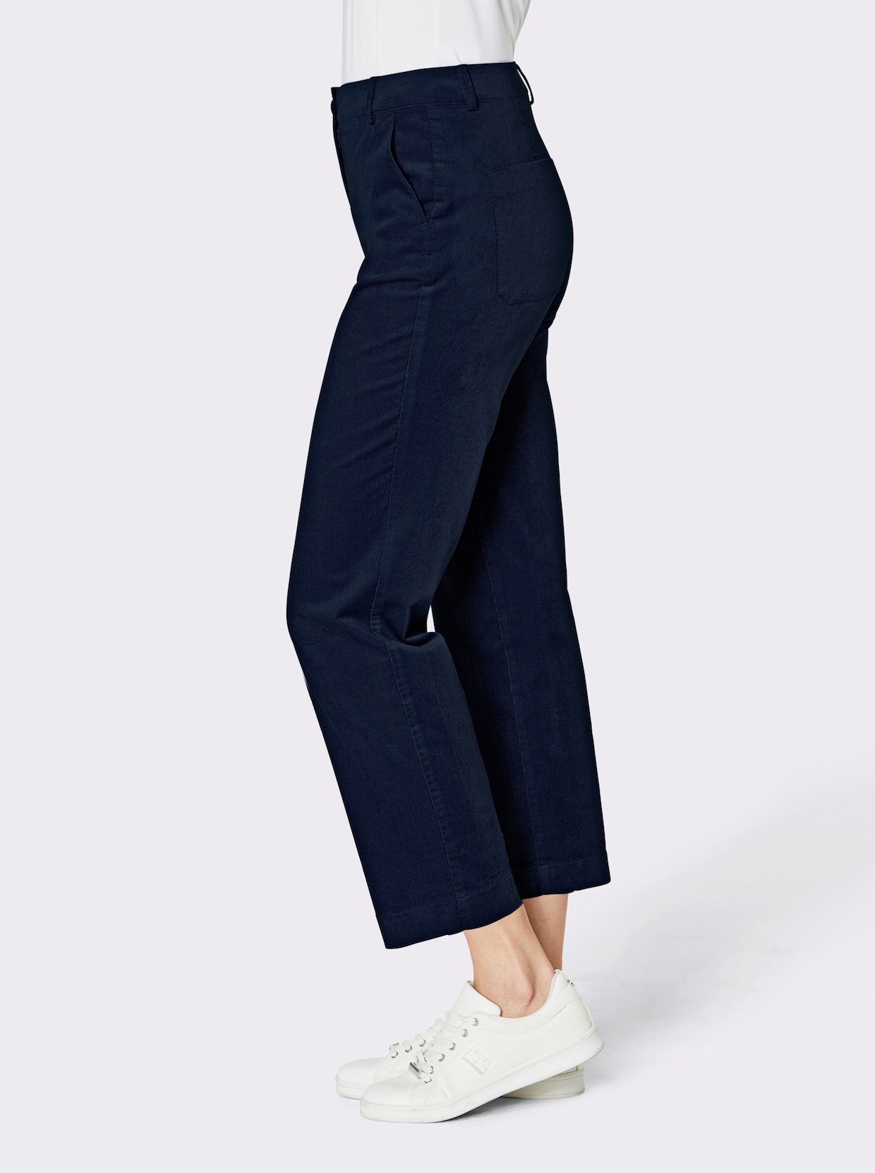 Stehmann Comfort line Pantalon velours côtelé coton/modal - marine