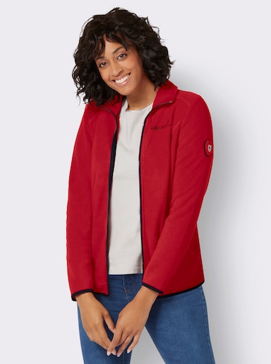 Fleecejacke mit Stickerei - rot