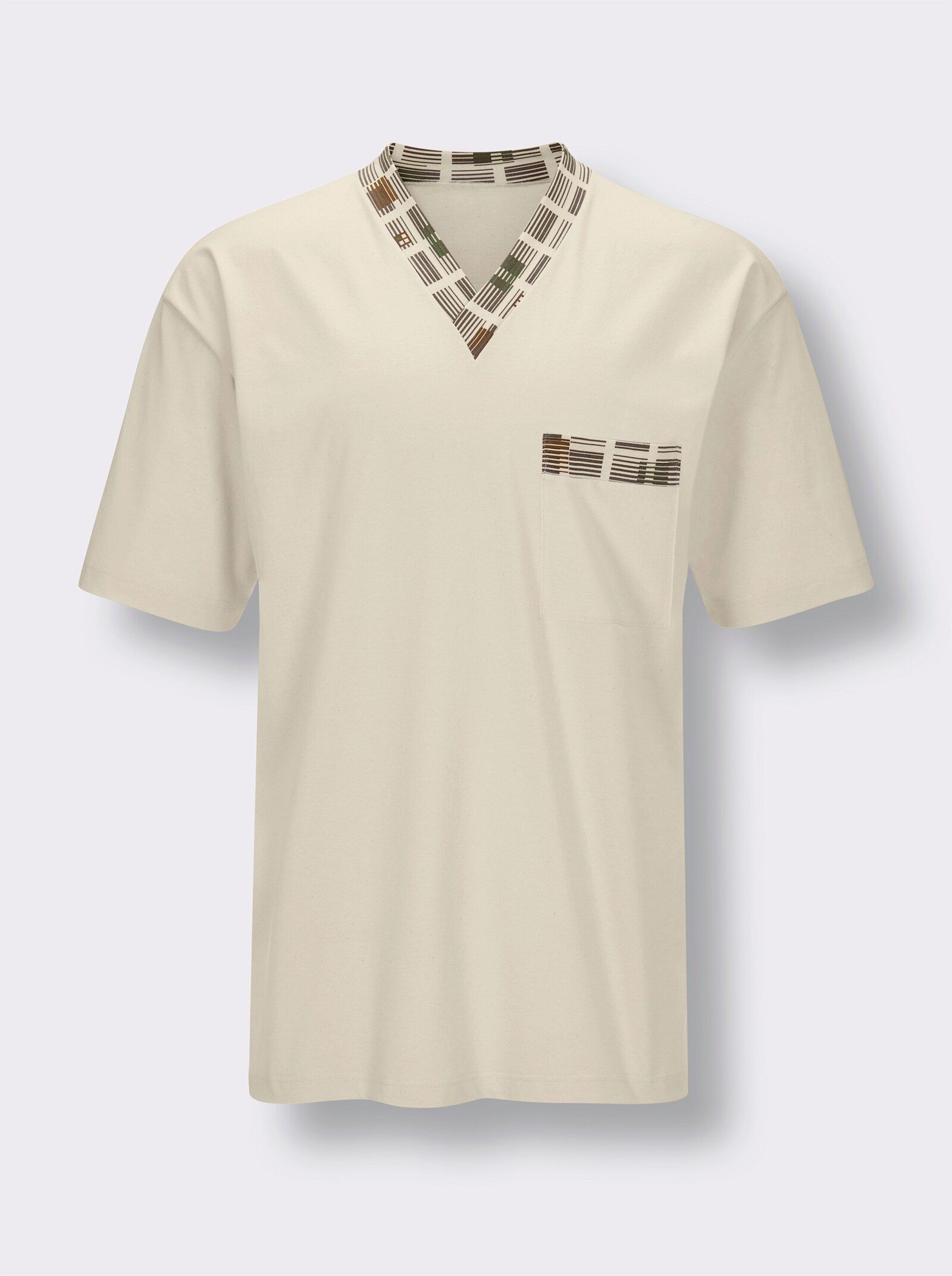 götting shortama - champagne/olijf bedrukt