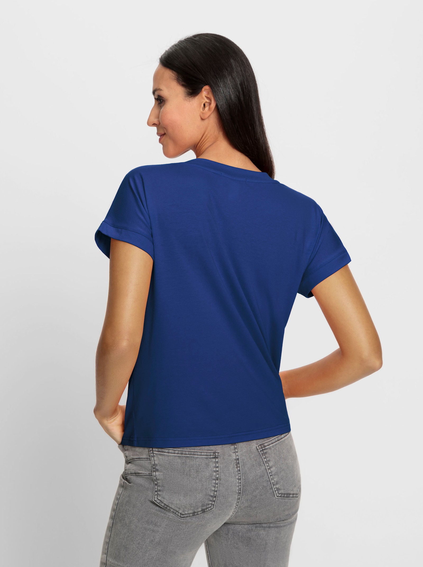 heine Kurzarmshirt mit Elasthan-Anteil - royalblau