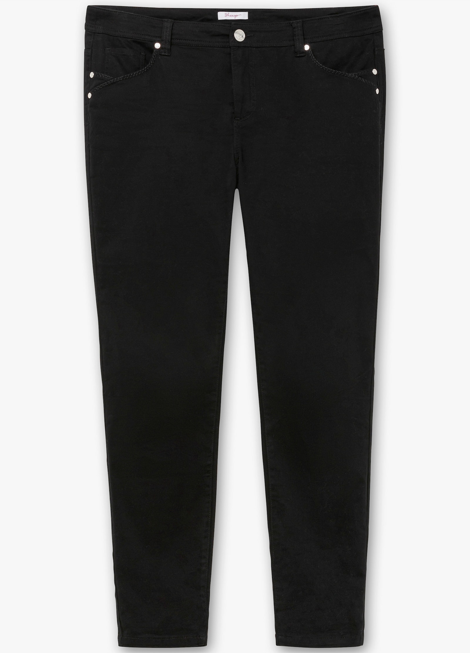 sheego Hose mit schmalem Bein und bequemer Taille - schwarz