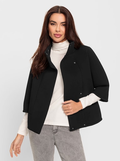 heine Sweatjacke in Neopren-Optik - schwarz