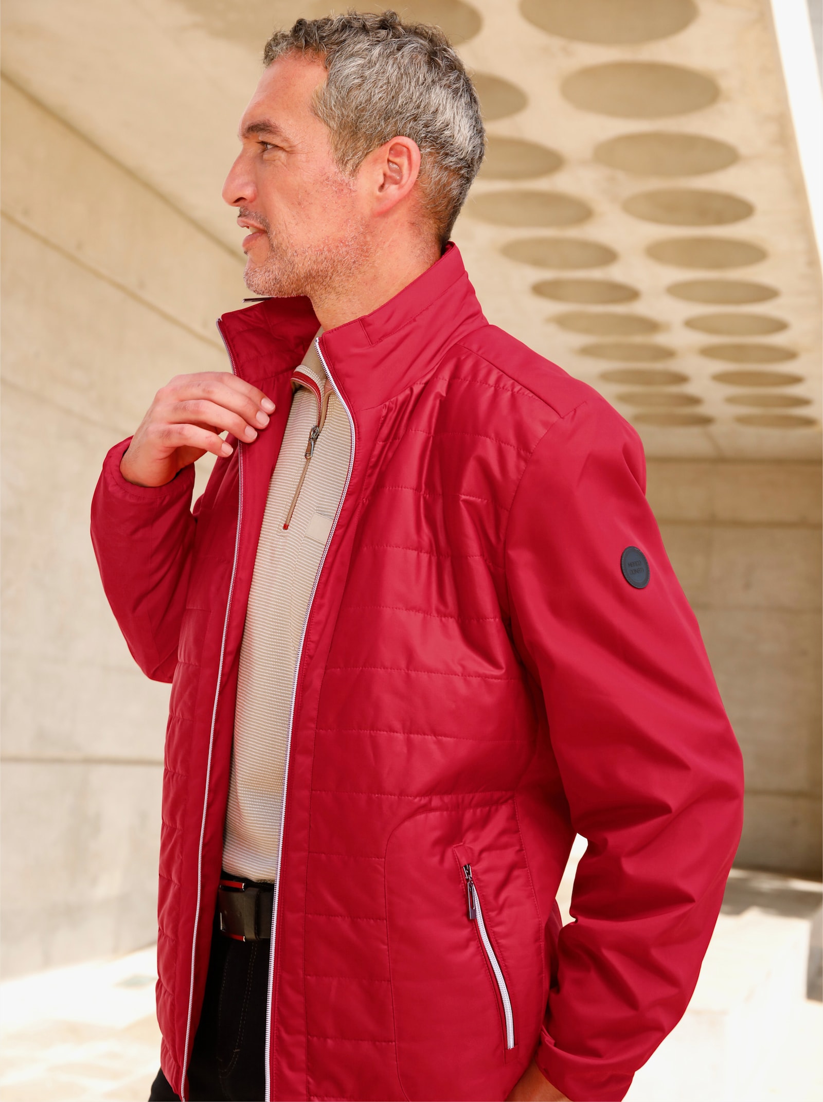 Marco Donati Jacke mit Steppung vorne und hinten - rot