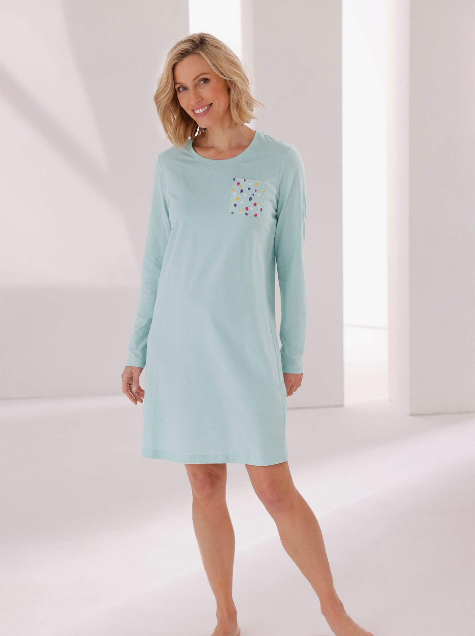 wäschepur Slaapshirts - kalkmint bedrukt + kalkmint