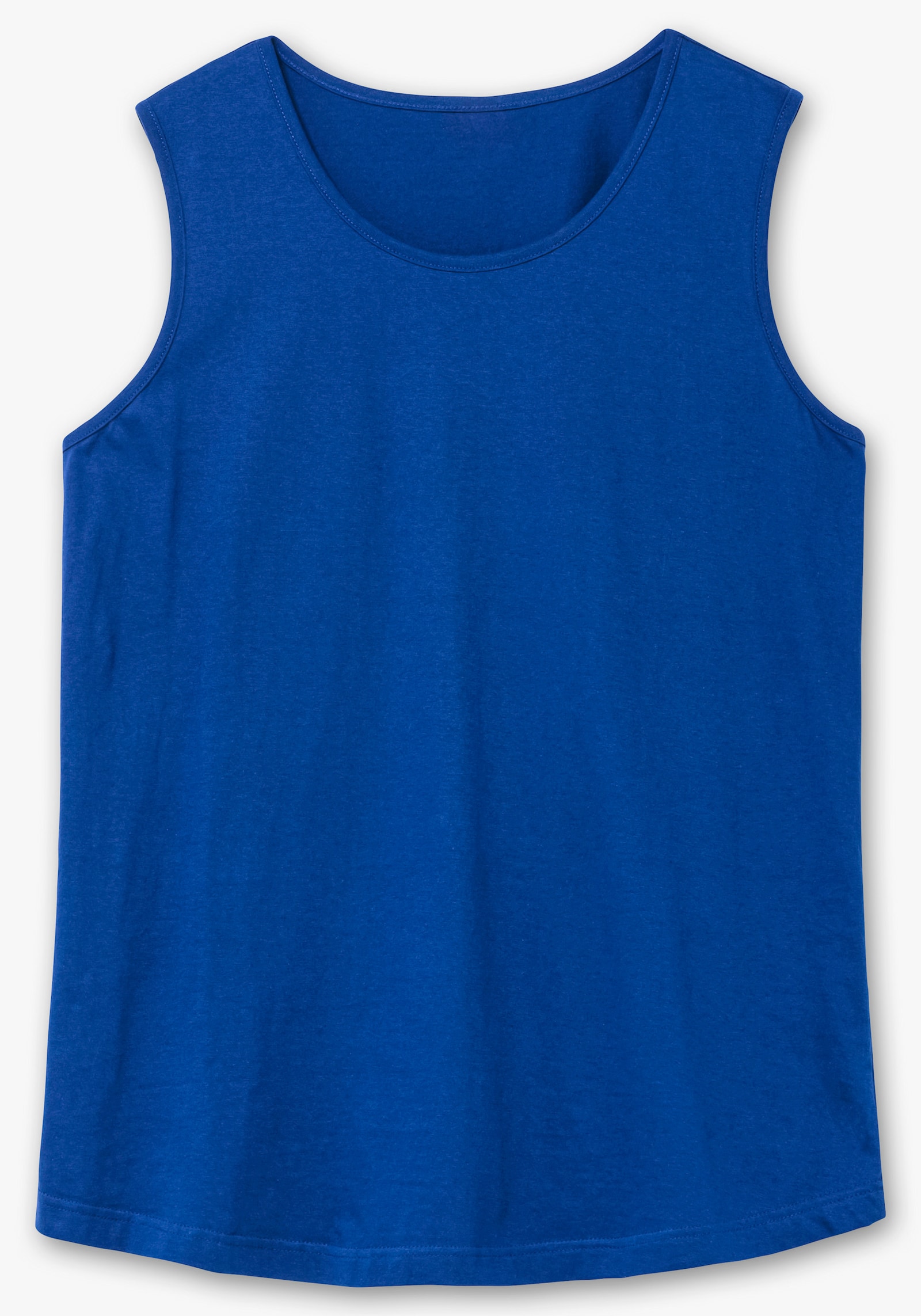 Longtop mit abgerundetem Saum - royalblau + pink