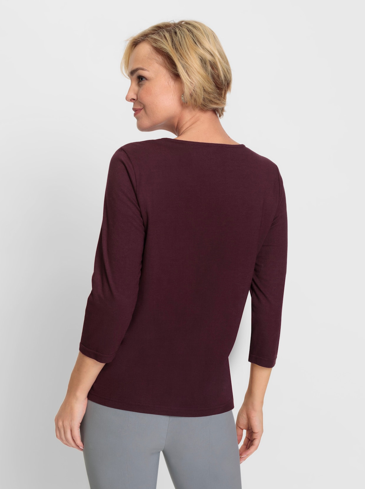 Shirt met 3/4-mouw - bordeaux