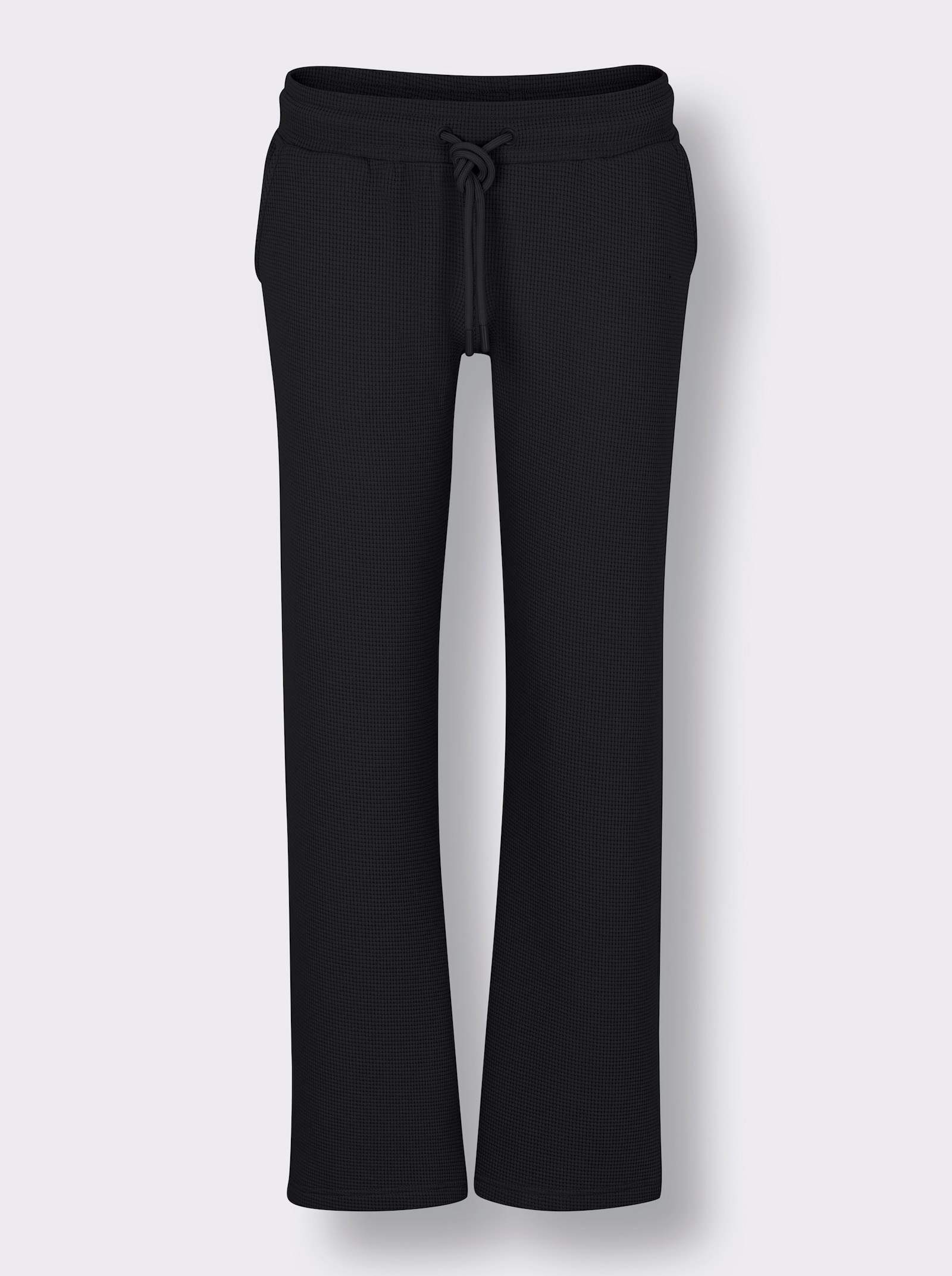 feel good Dehnbund-Hose mit Waffelstruktur - schwarz