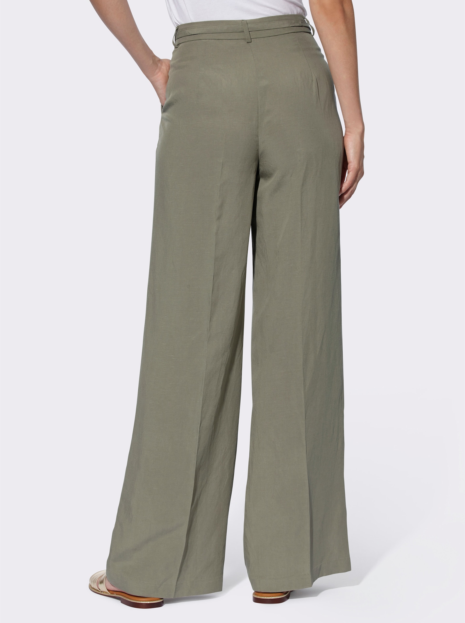 heine Leinenhose im Marlene-Stil - khaki