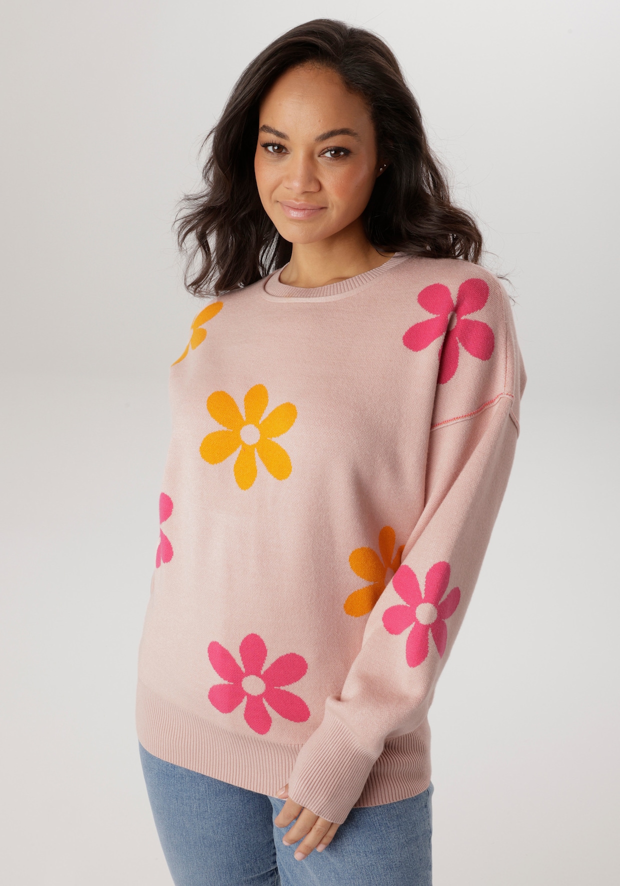 Aniston PLUS Strickpullover - rose-pink-orange