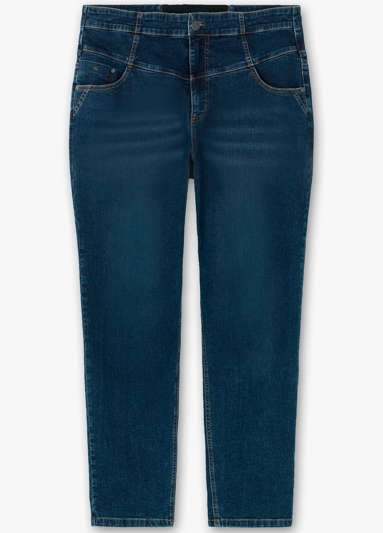 sheego High-waist-Jeans - dark blue denim