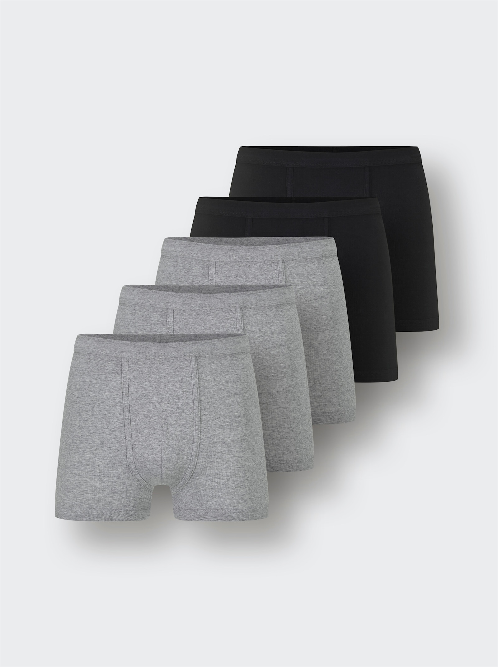 KINGsCLUB Boxerky - 3x šedá-melír + 2x černá