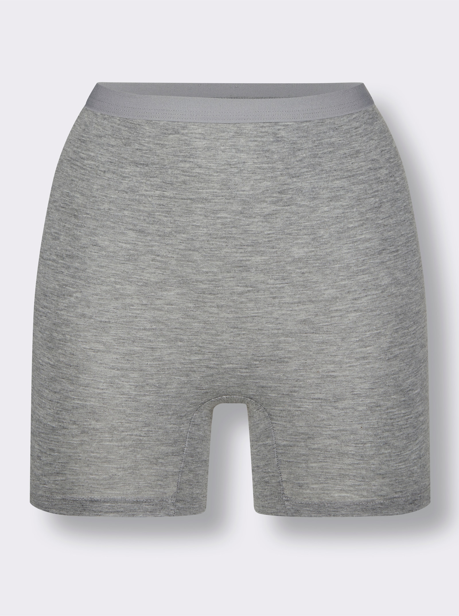 wäschepur Longpanty im Doppelpack - grau-geringelt + grau-meliert