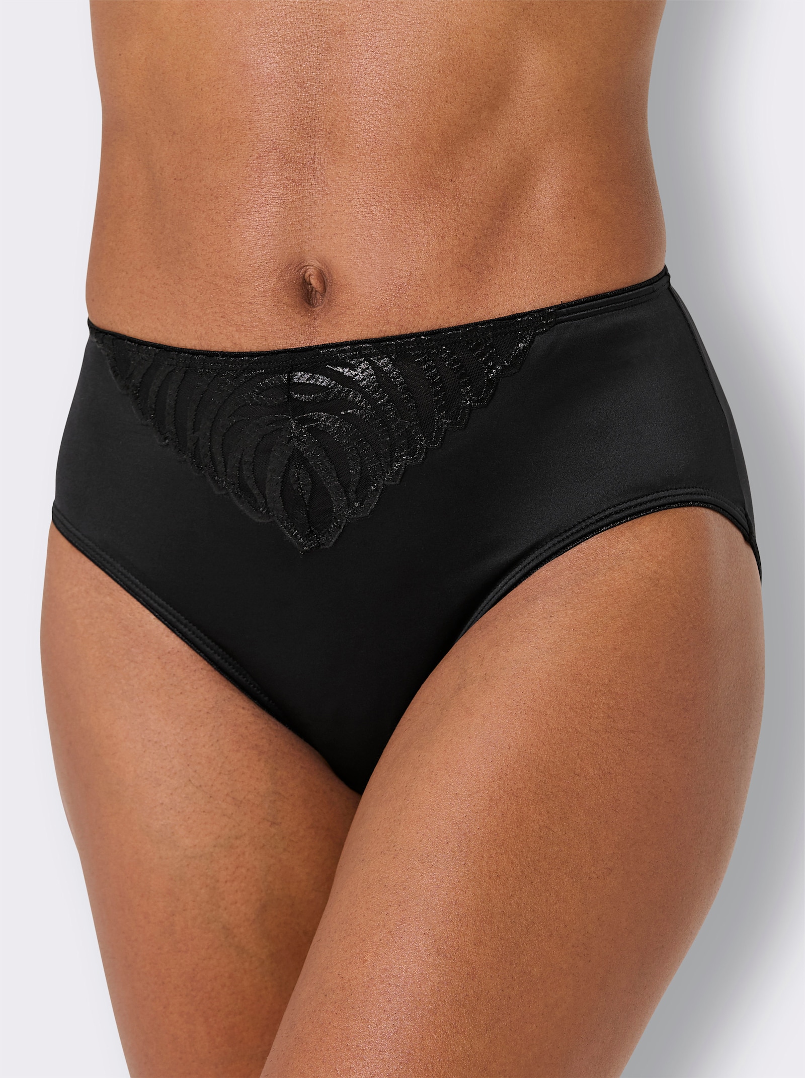 wäschepur Jazzpants mit Spitzeneinsatz vorne - 2x schwarz