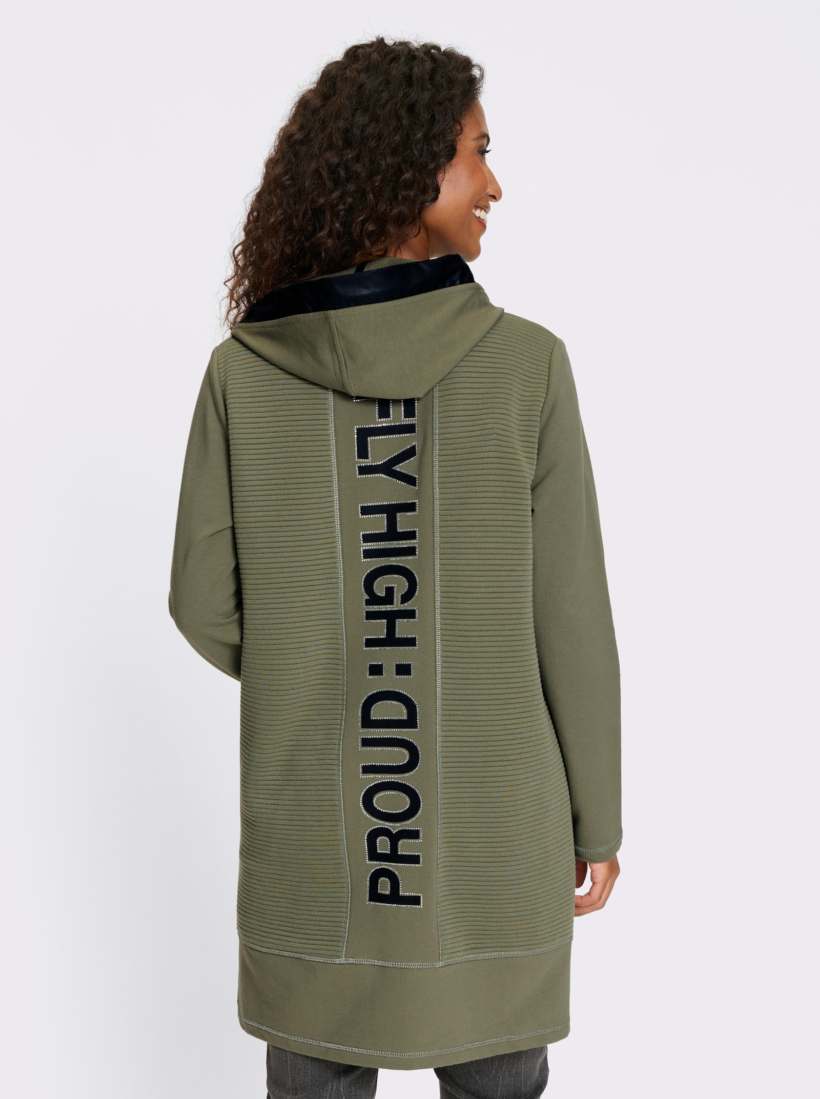 heine Shirtjacke mit 2-Wege-Zipper - khaki