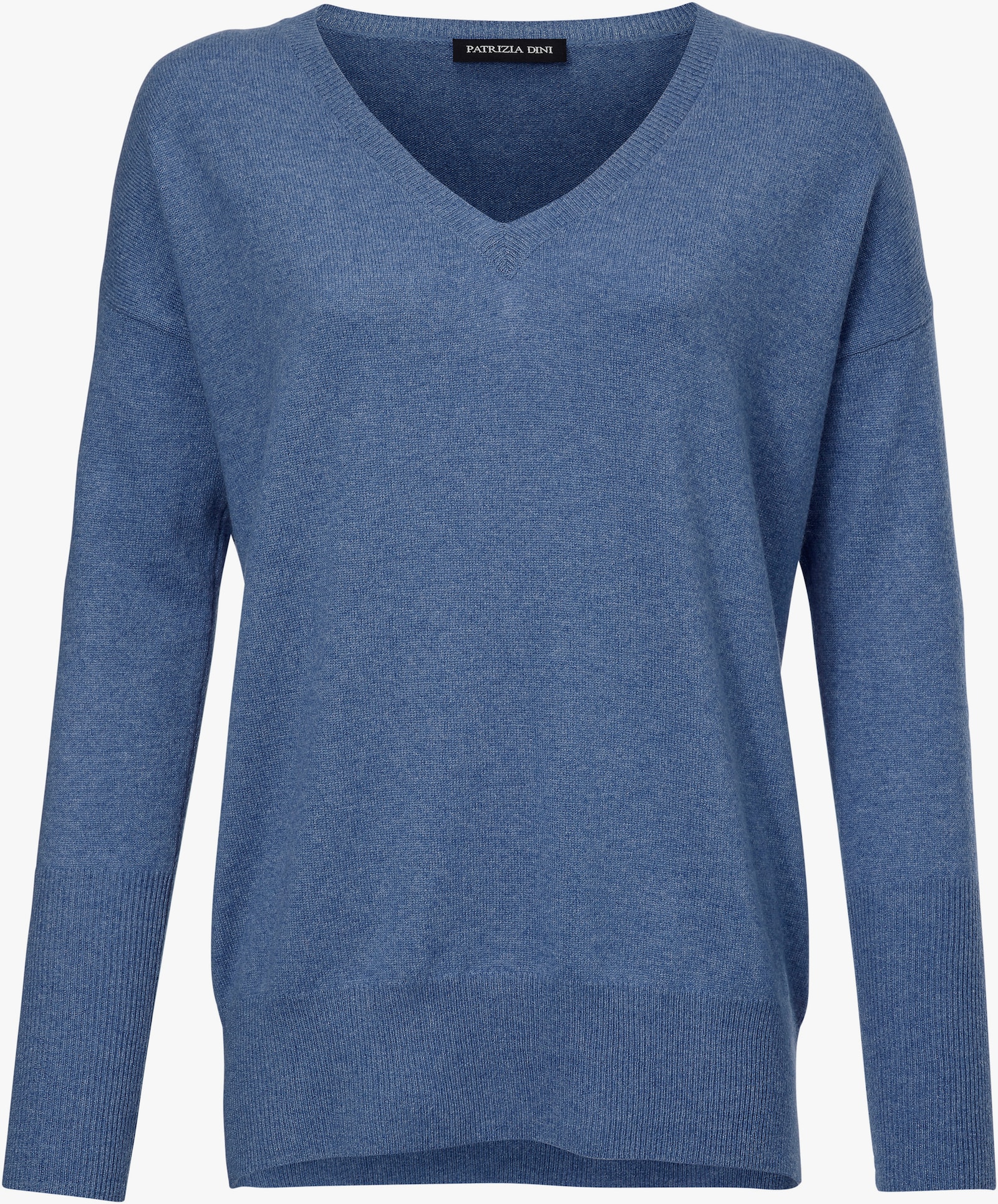 heine Kaschmirpullover mit V-Ausschnitt - blau