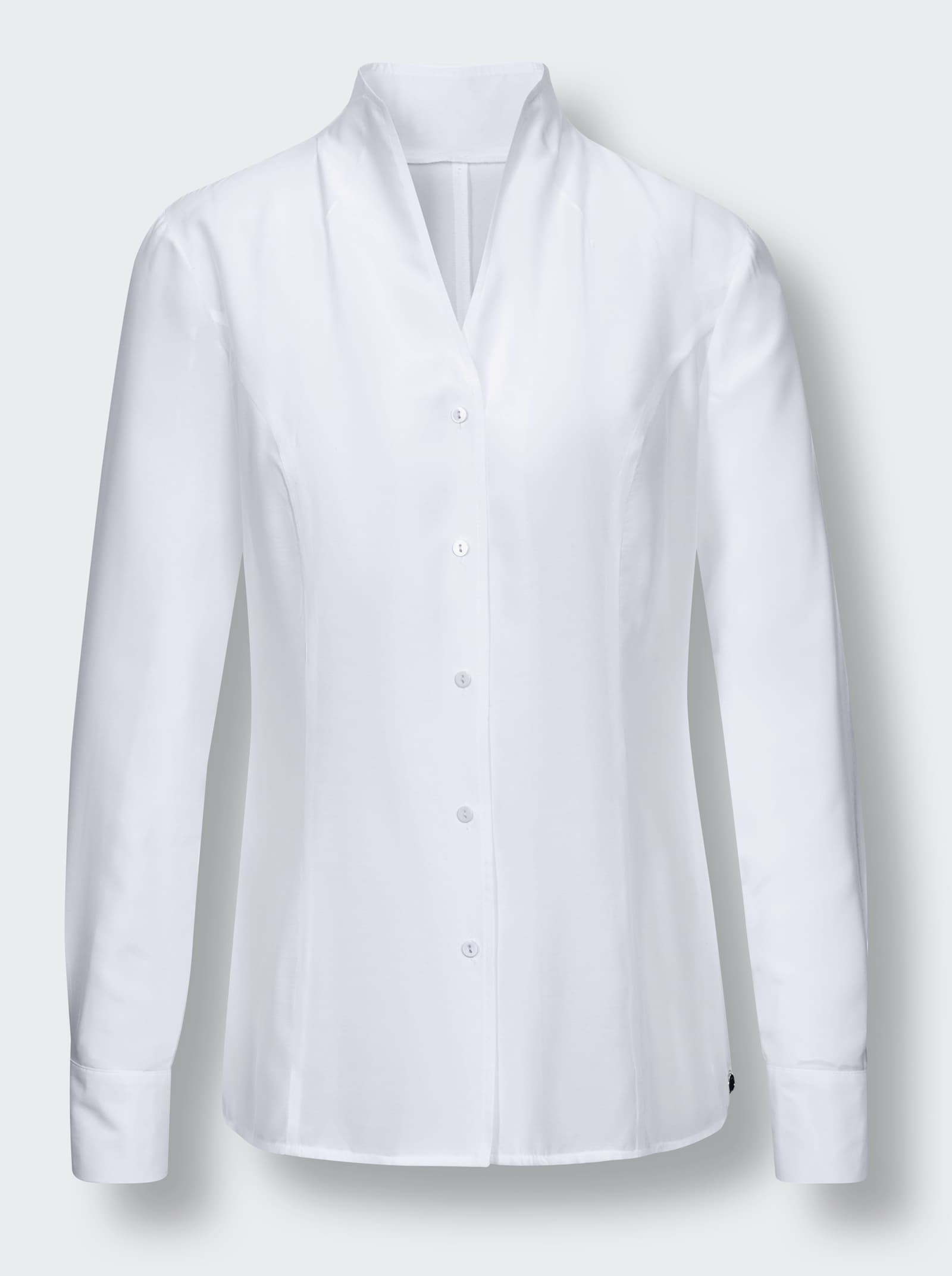 CREATION L PREMIUM Langarm-Bluse leicht glänzend - weiss