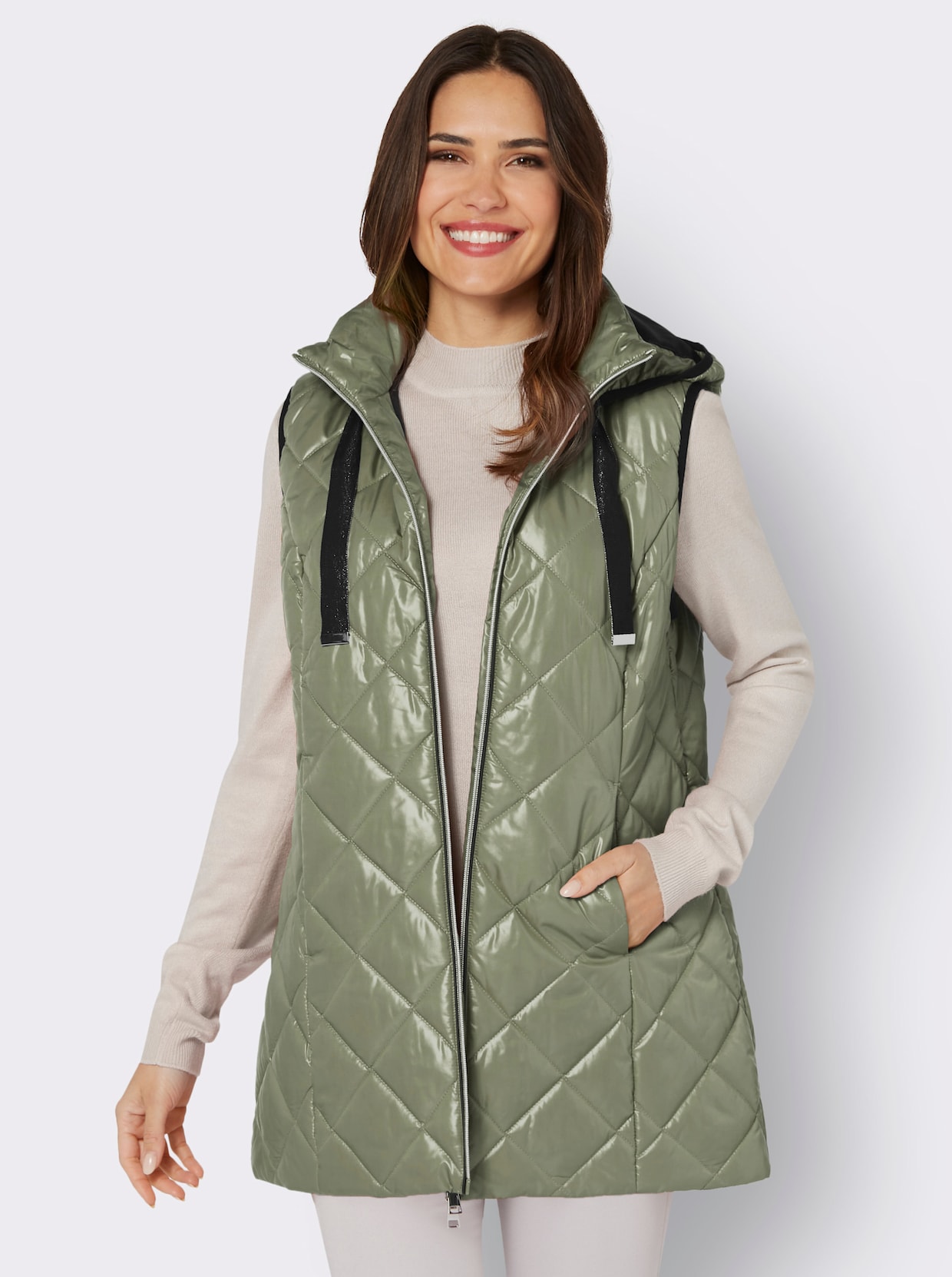 Lang vest - kaki