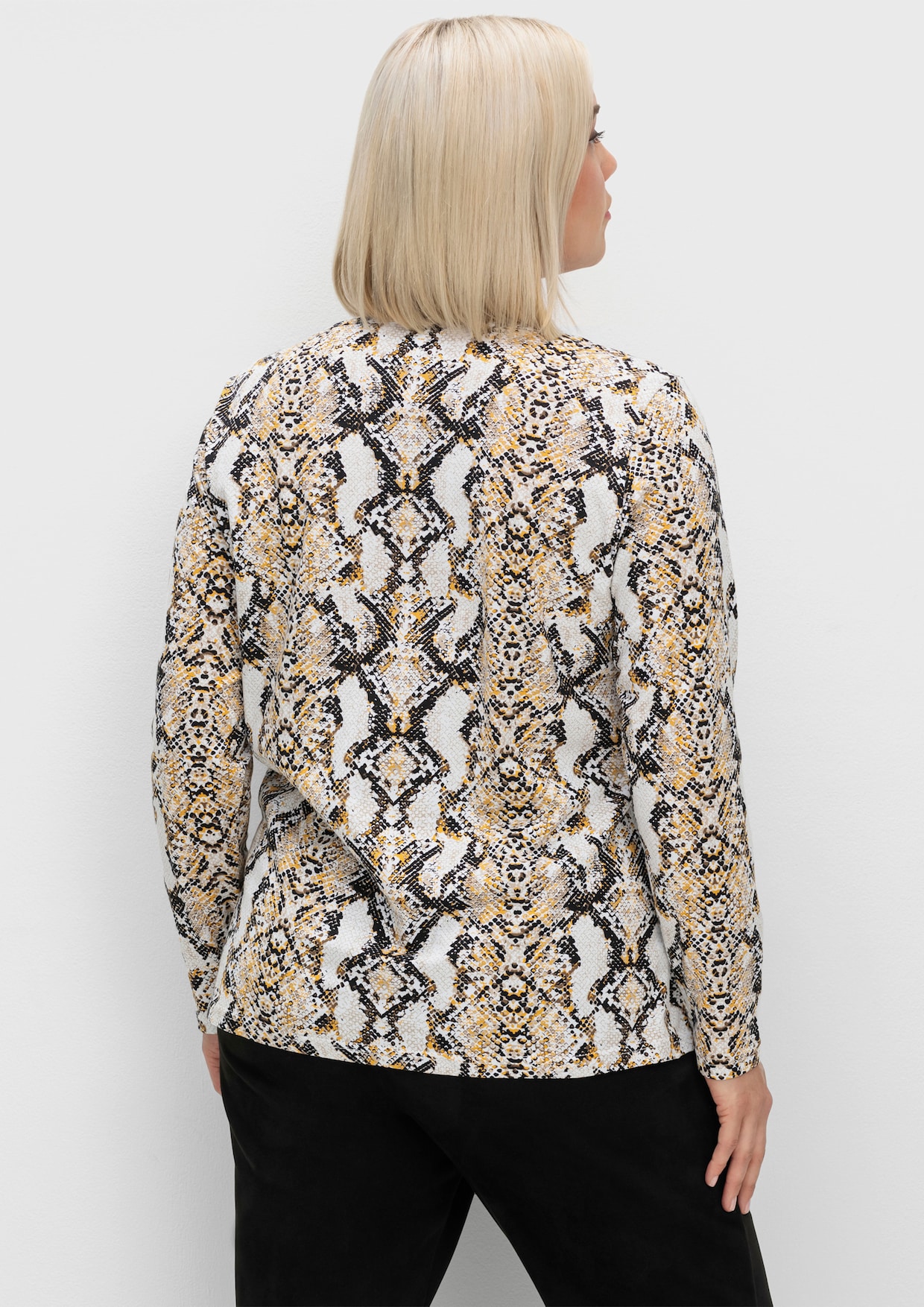 Shirt - schwarz-beige-bedruckt