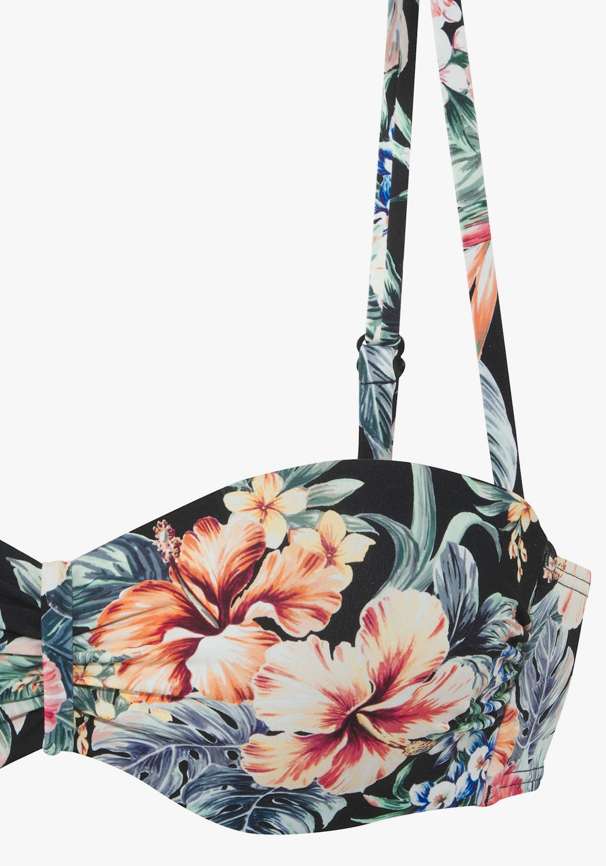 LASCANA haut de bikini bandeau à armatures - noir imprimé