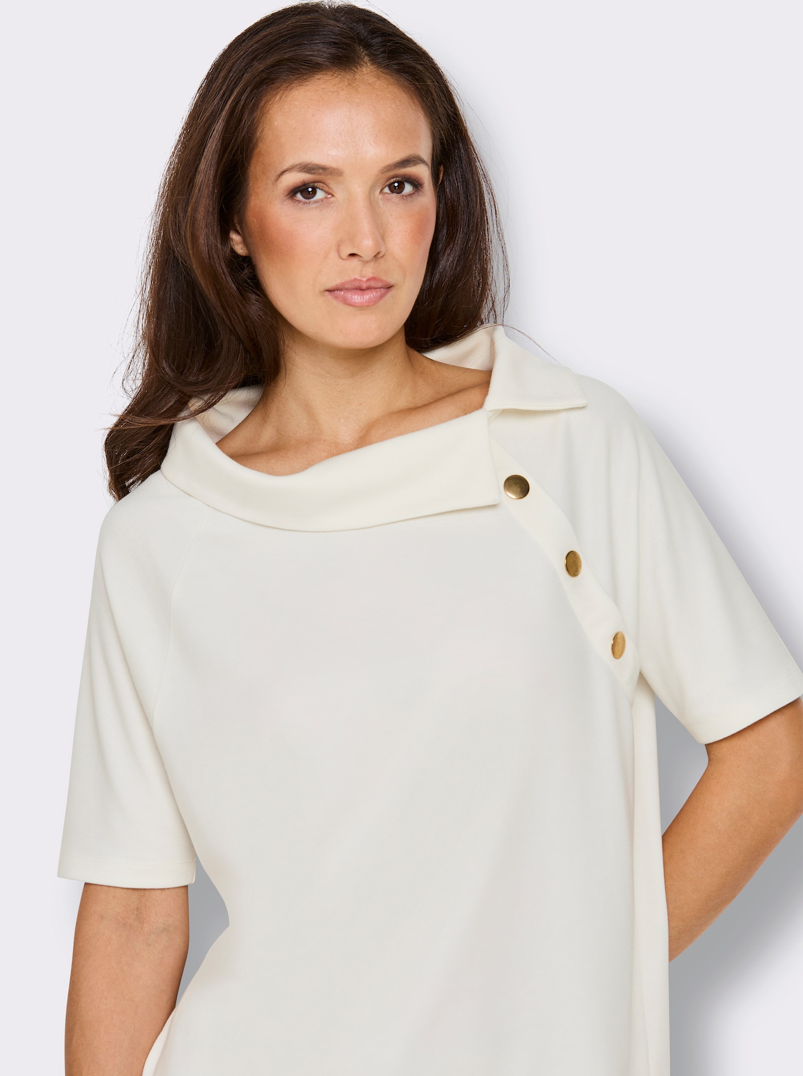 CREATION L PREMIUM Kurzarmshirt - ecru