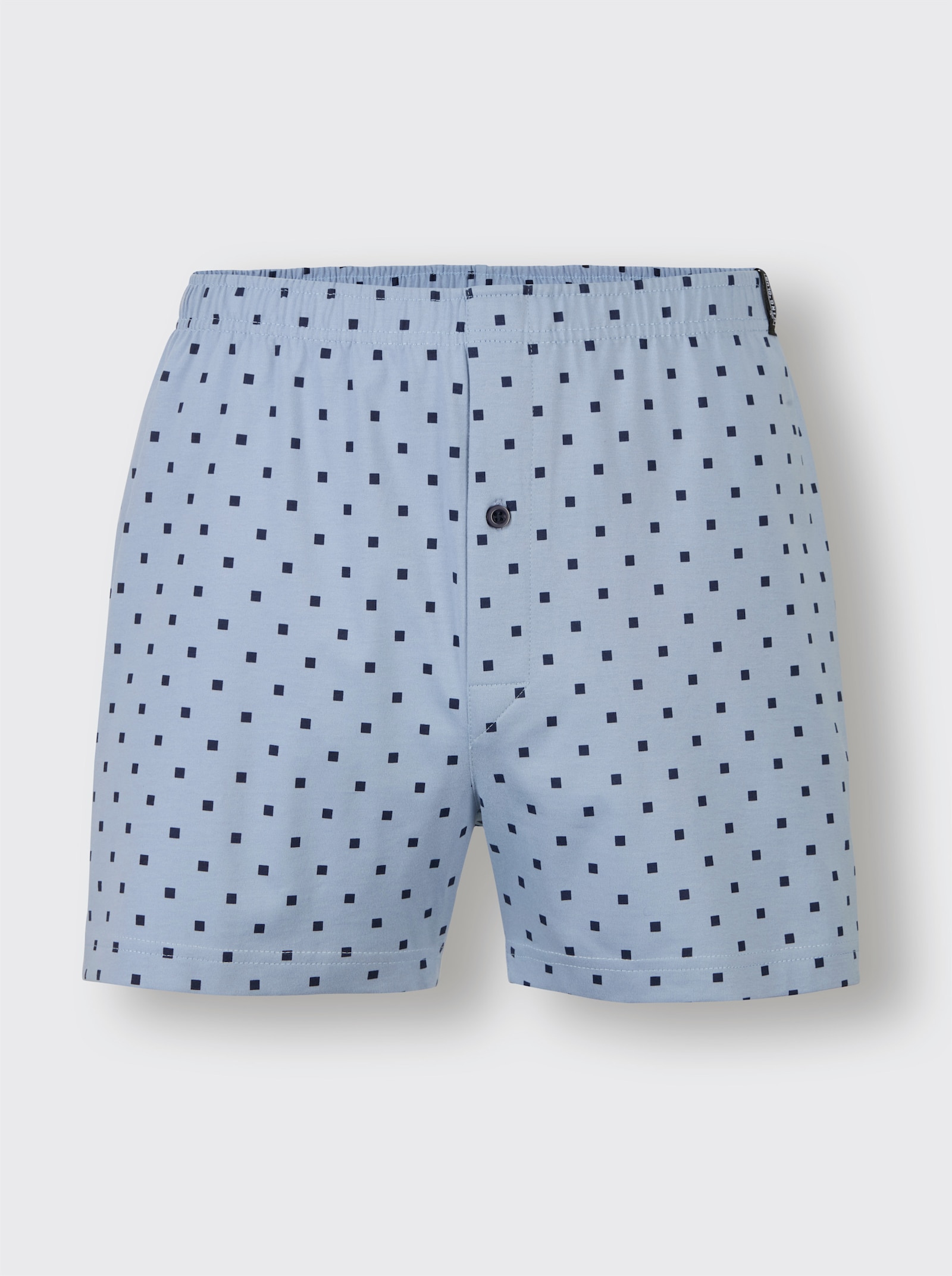 Boxershorts - bleu-bedruckt + marine-kariert