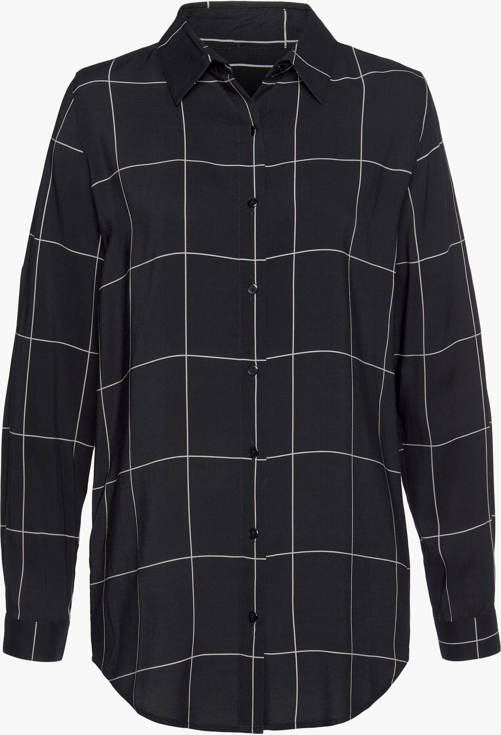 LASCANA Hemdbluse - schwarz-weiß-kariert