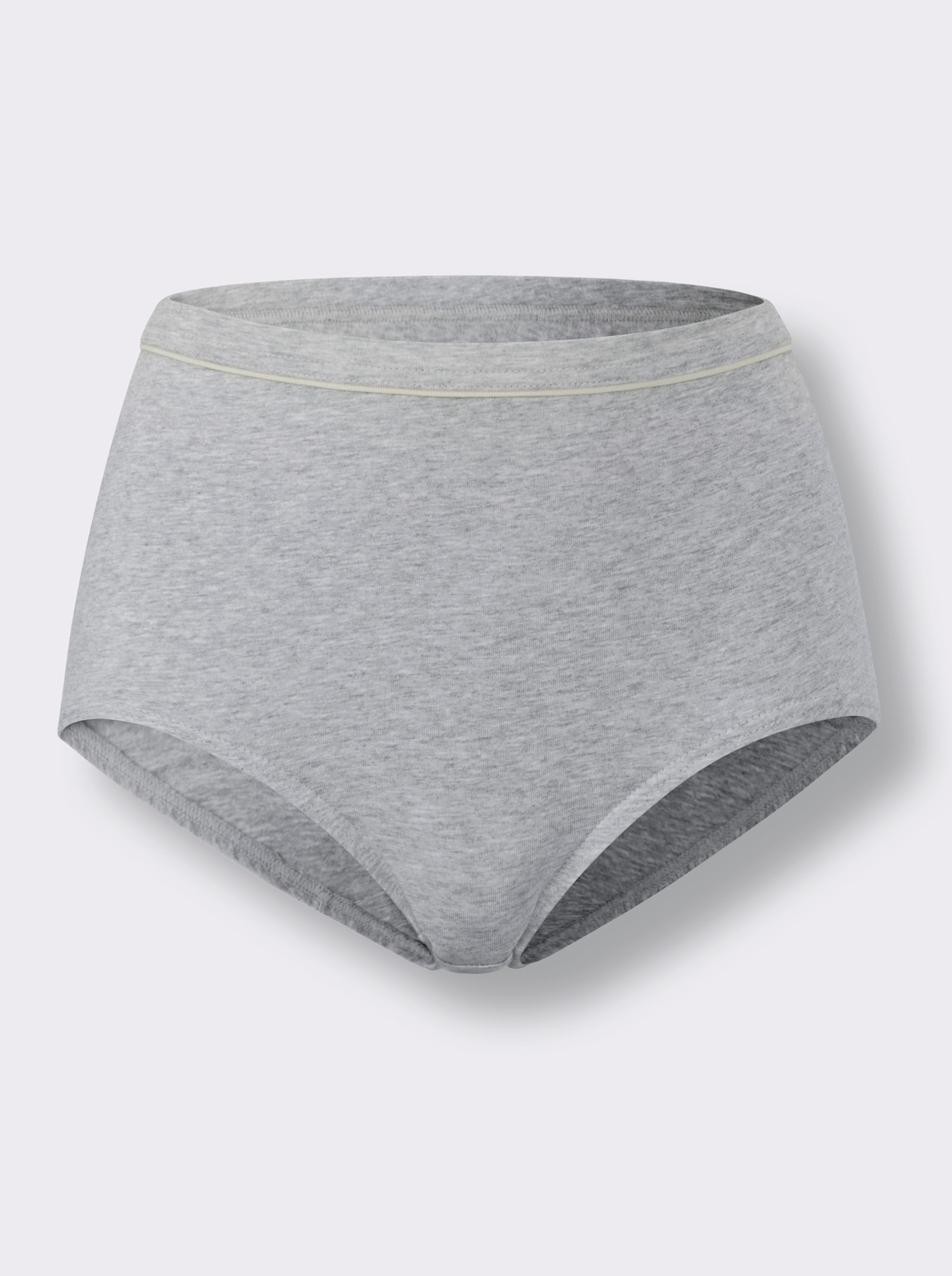 wäschepur Taillenslip mit Doppelzwickel - 5x schwarz-grau-meliert + 5x grau-meliert-zitrone