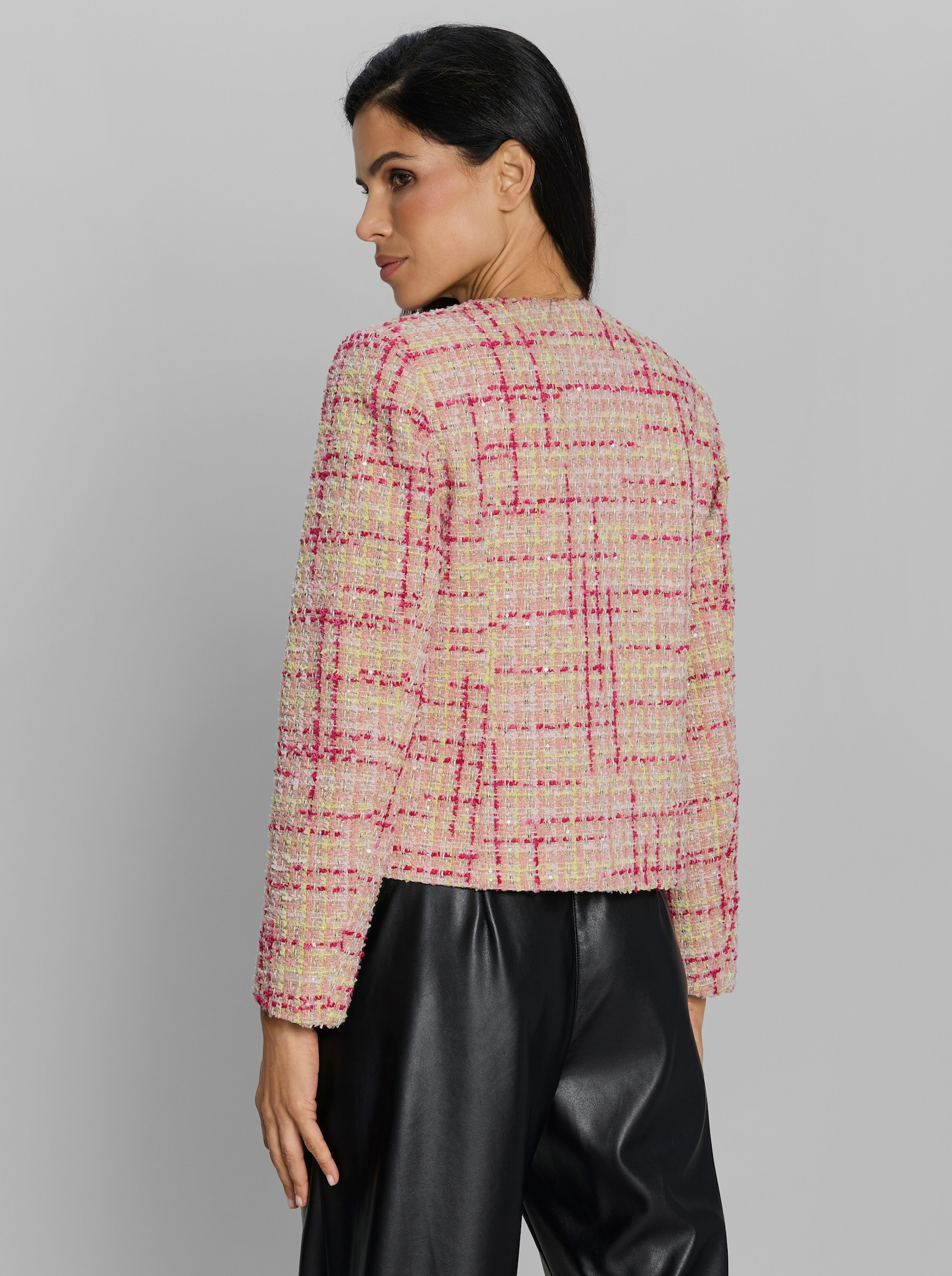 heine Bouclé-Blazer - hellrosé-gemustert