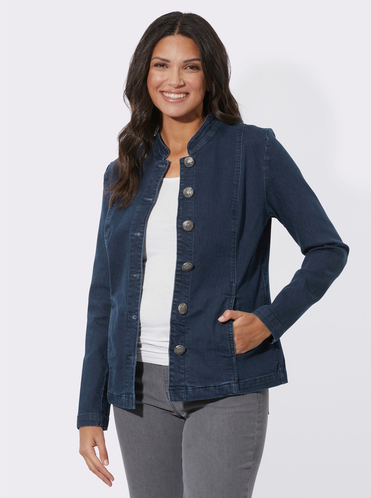 Jeansblazer - blue-stonewashed