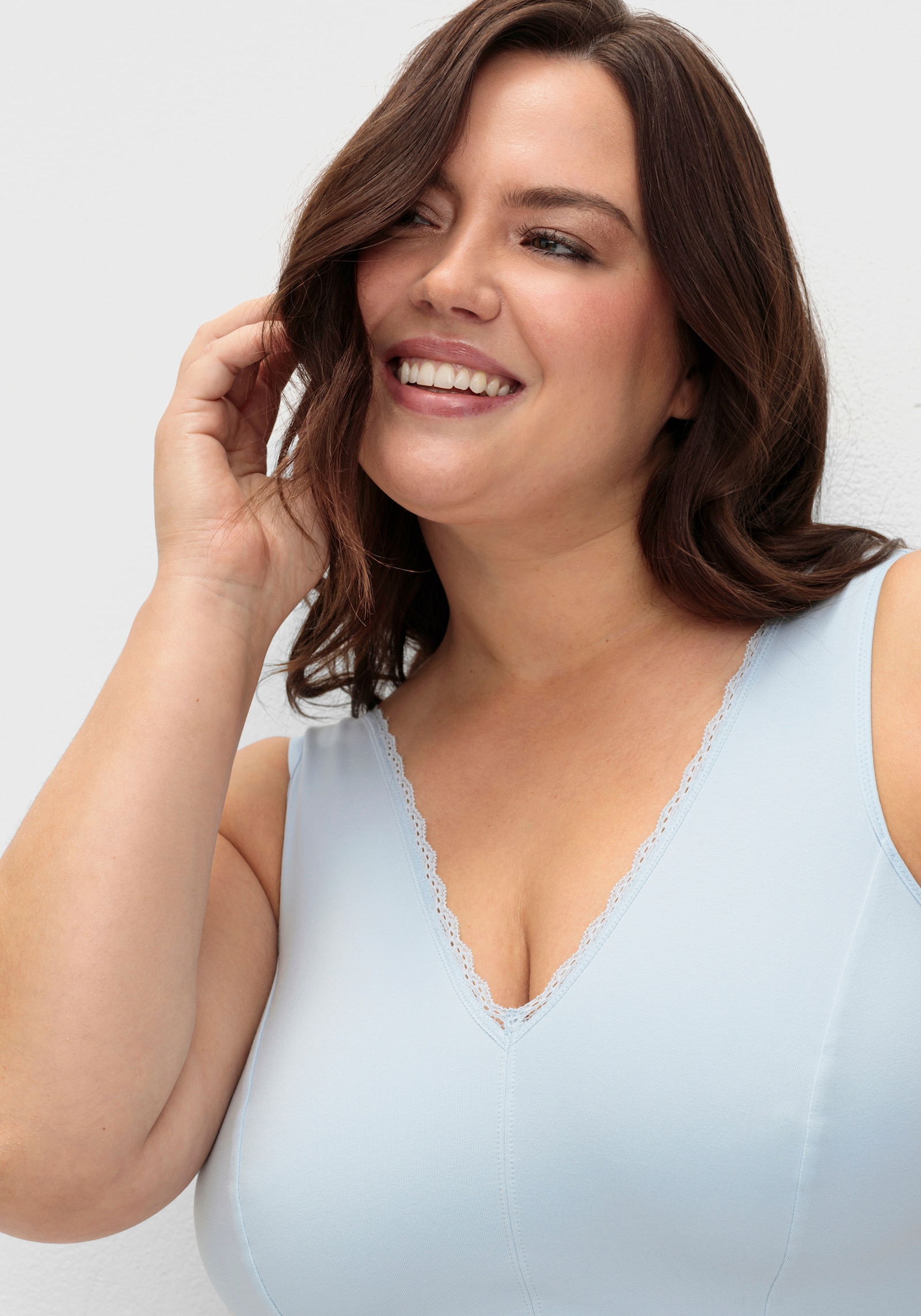 sheego Beugelloze beha in bustiermodel, in set van 2 - marine + lichtblauw