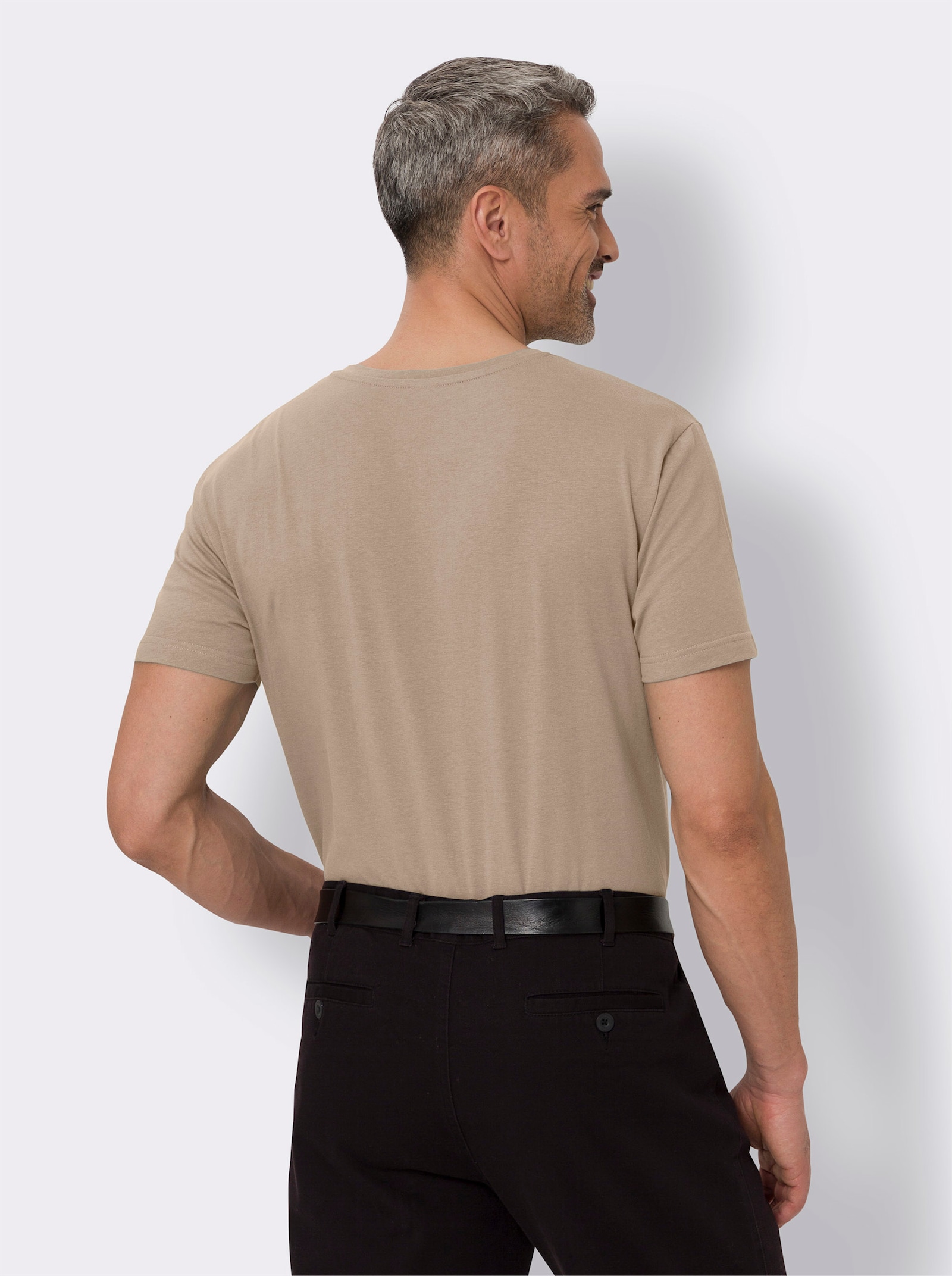 Tričko s kulatým výstřihem - béžová