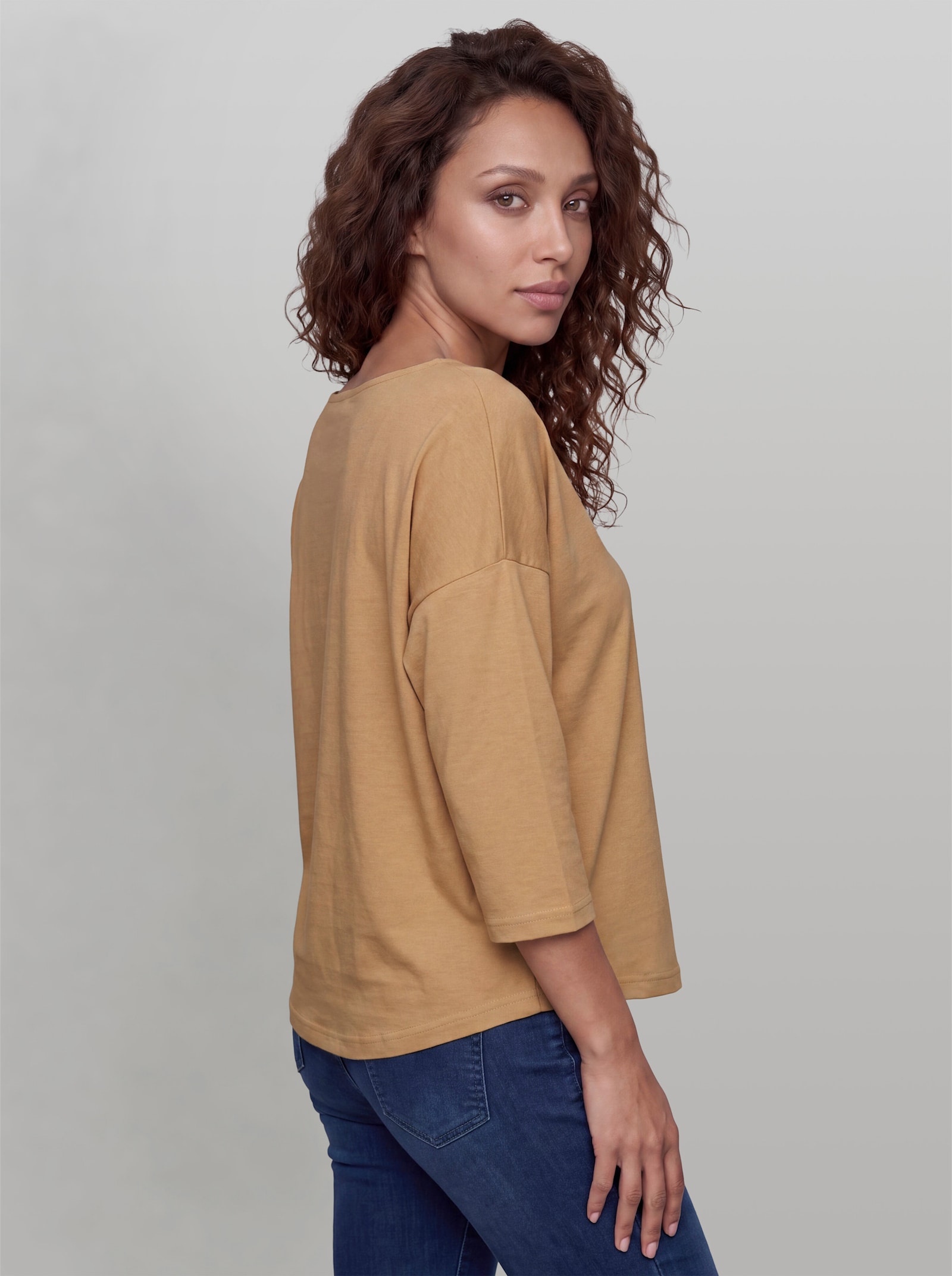 heine 3/4-Arm-Shirt mit Leinen - camel
