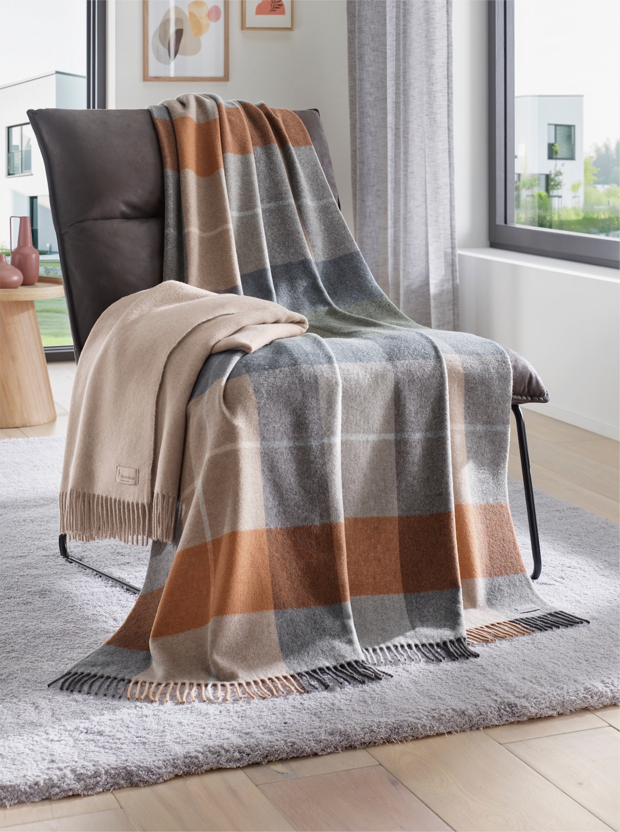 Biederlack Wohndecke - beige