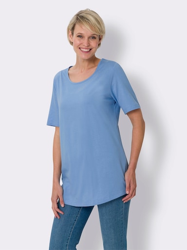 Longshirt im Doppelpack - himmelblau + apricot