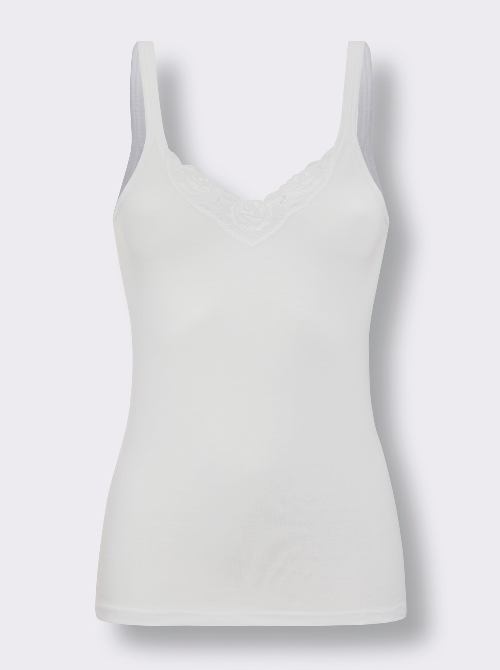 Speidel Trägerhemd mit Batist-Motiv - weiss