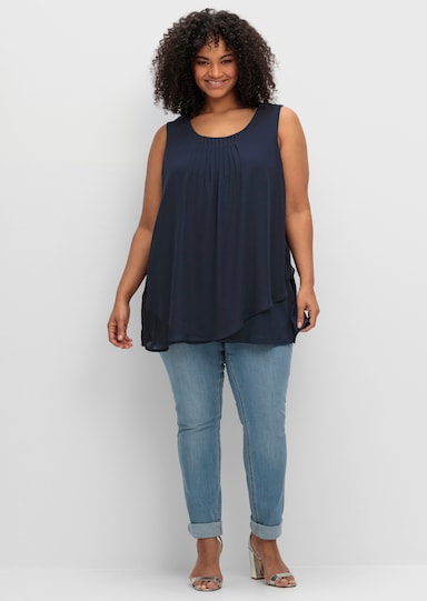 sheego 2-in-1-Top - tiefblau