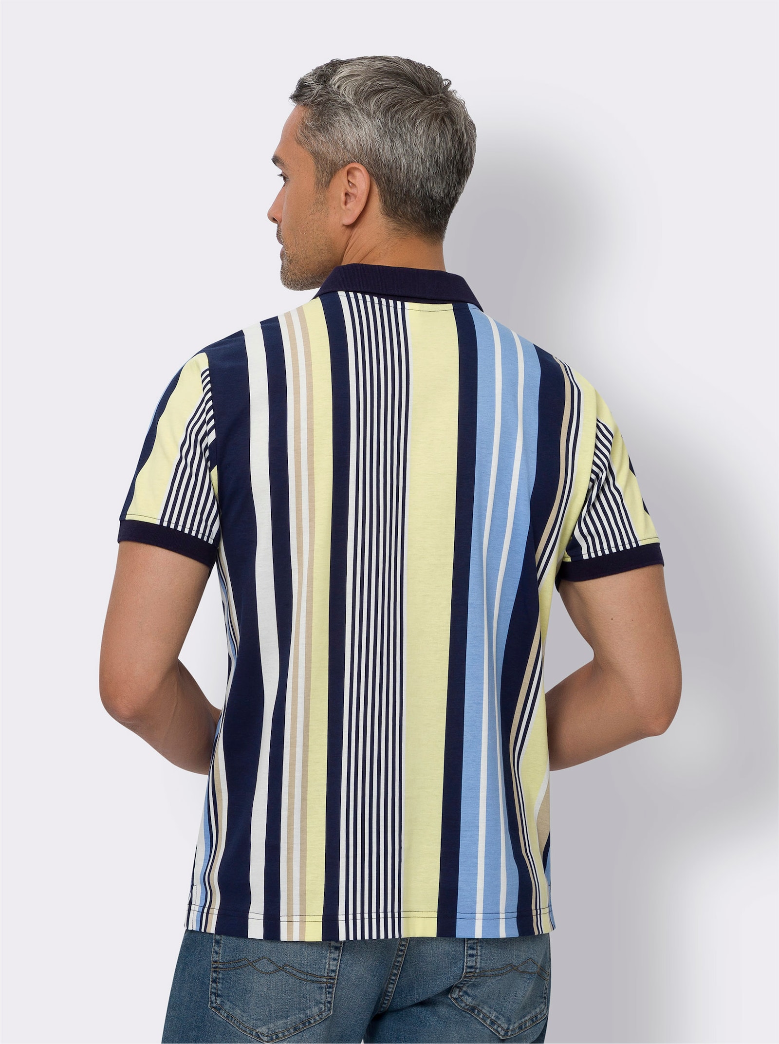 Poloshirt mit Längsstreifen-Muster - marine-gestreift