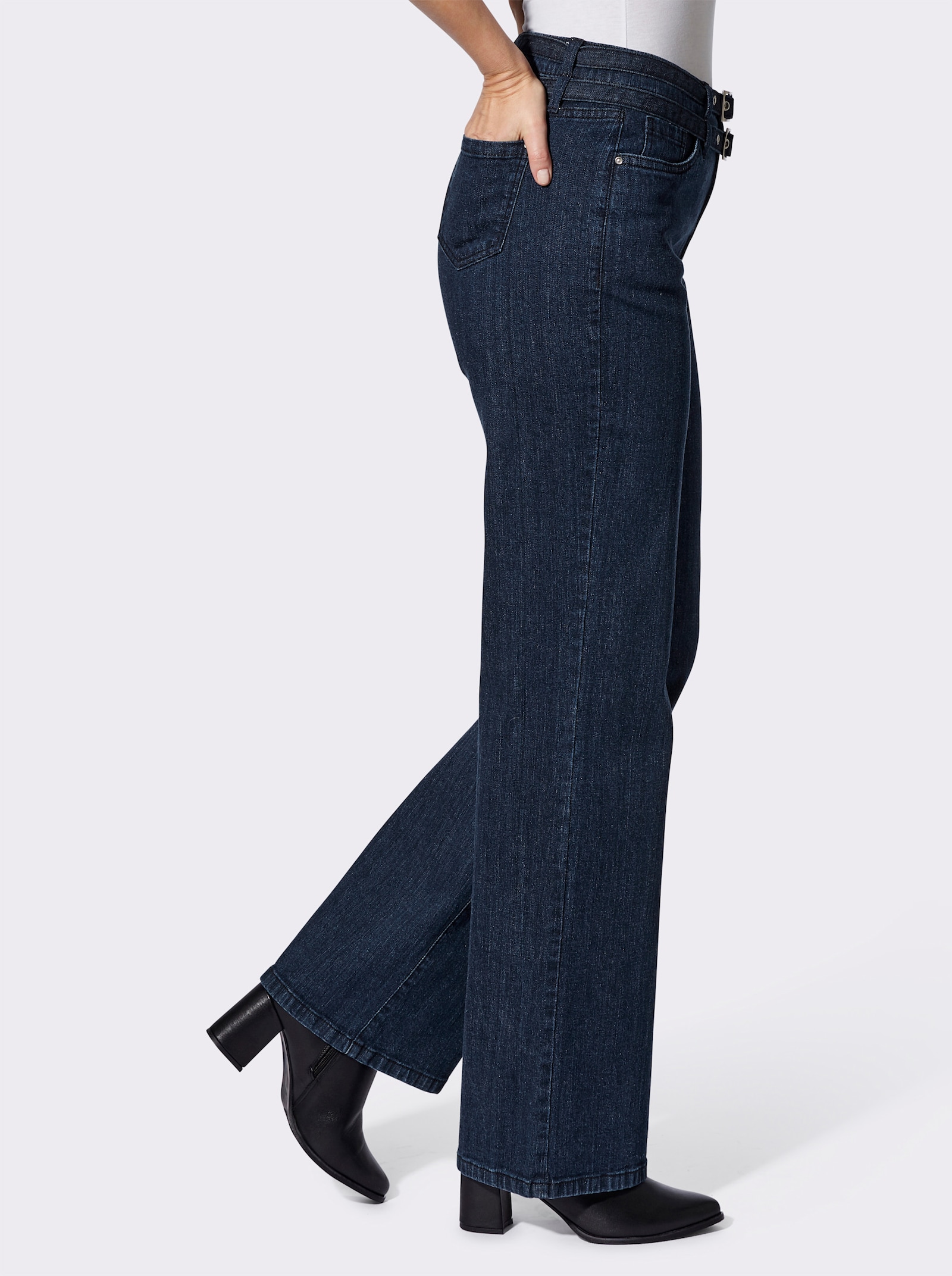 heine Gerade Jeans mit doppelten Gürtelschlaufen - dark blue