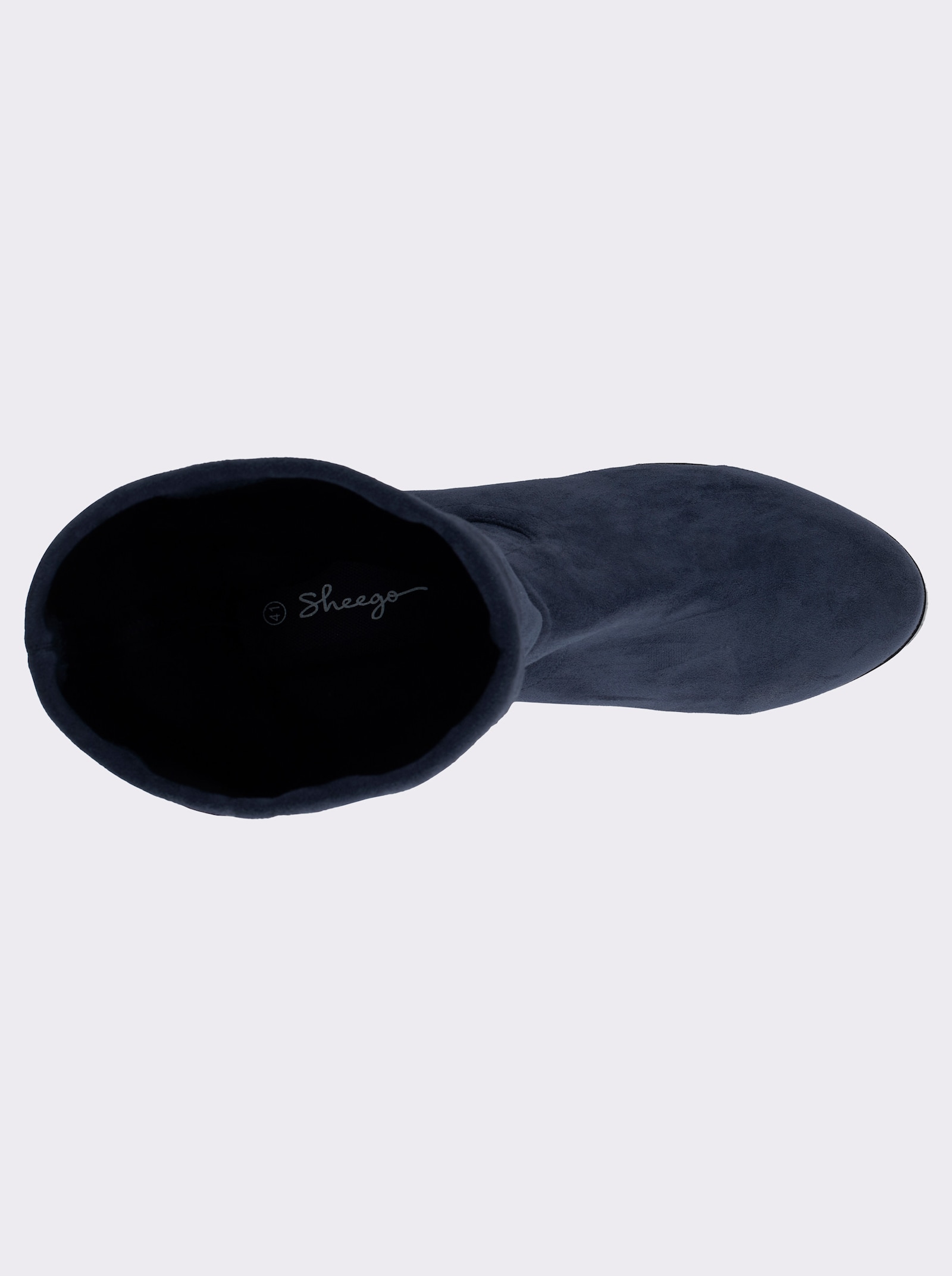 sheego Schlupfstiefel in Veloursleder-Optik - rauchblau