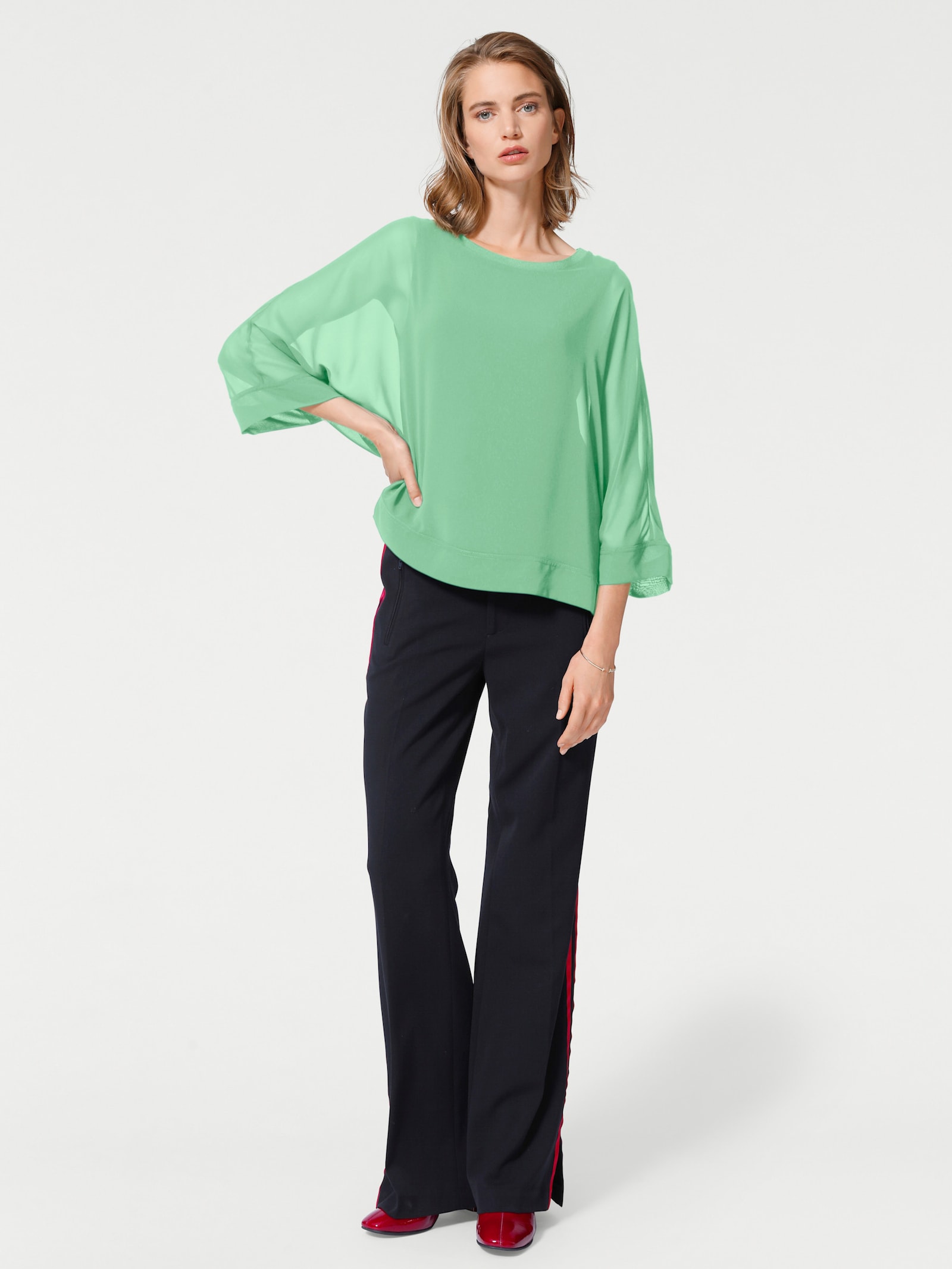 heine Blusenshirt mit Fledermausärmeln - apfelgrün