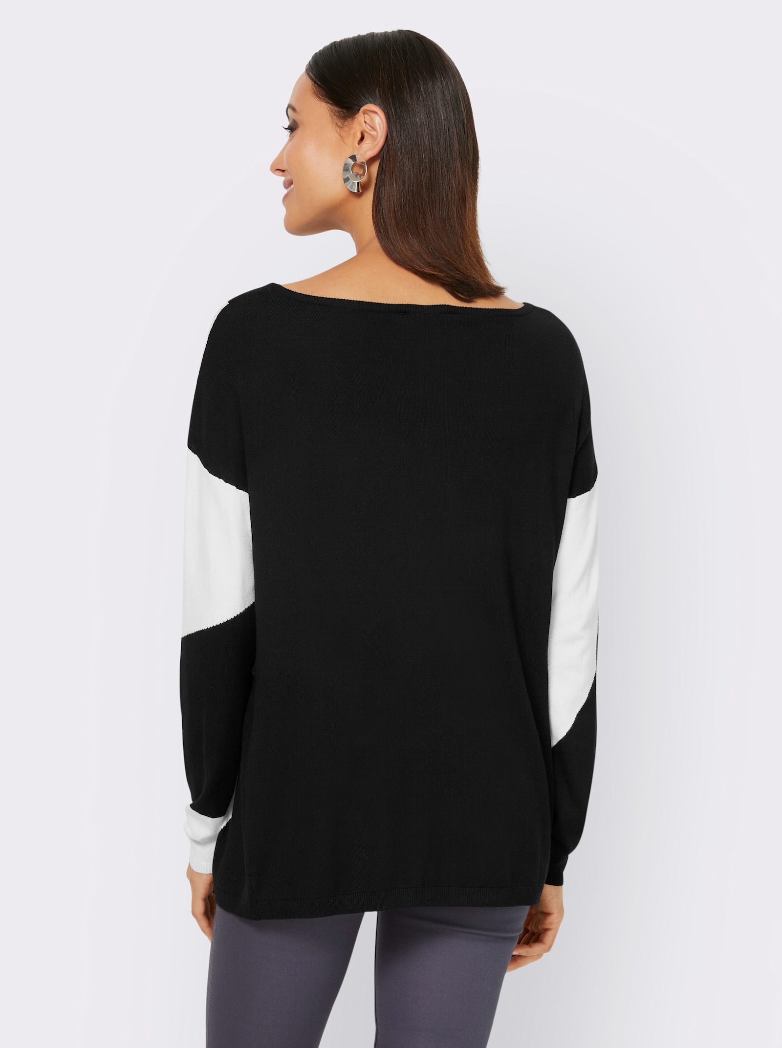 heine Pull à encolure ronde au motif graphique - noir-écru à motifs