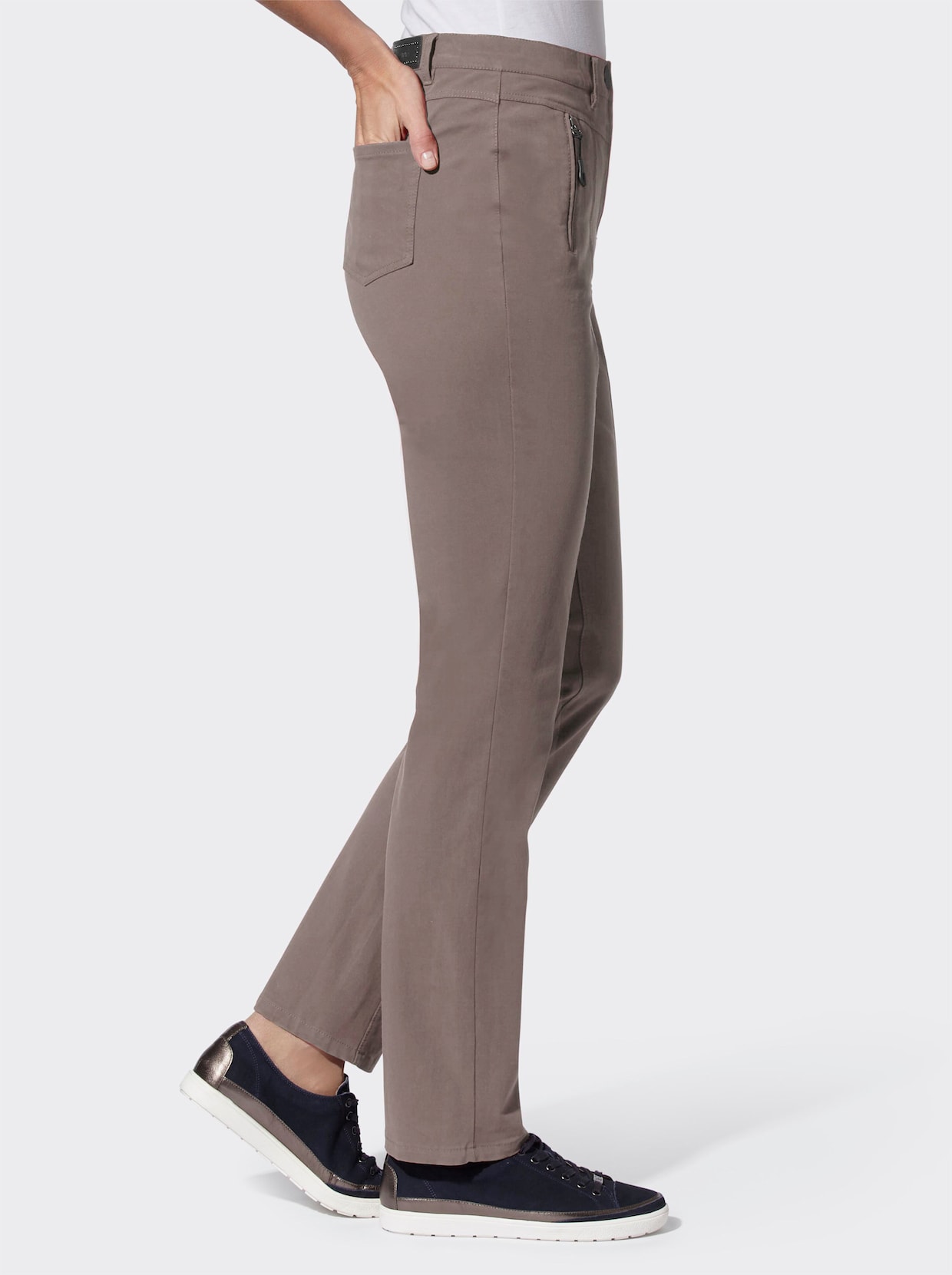 Cosma Twill-broek - donkertaupe