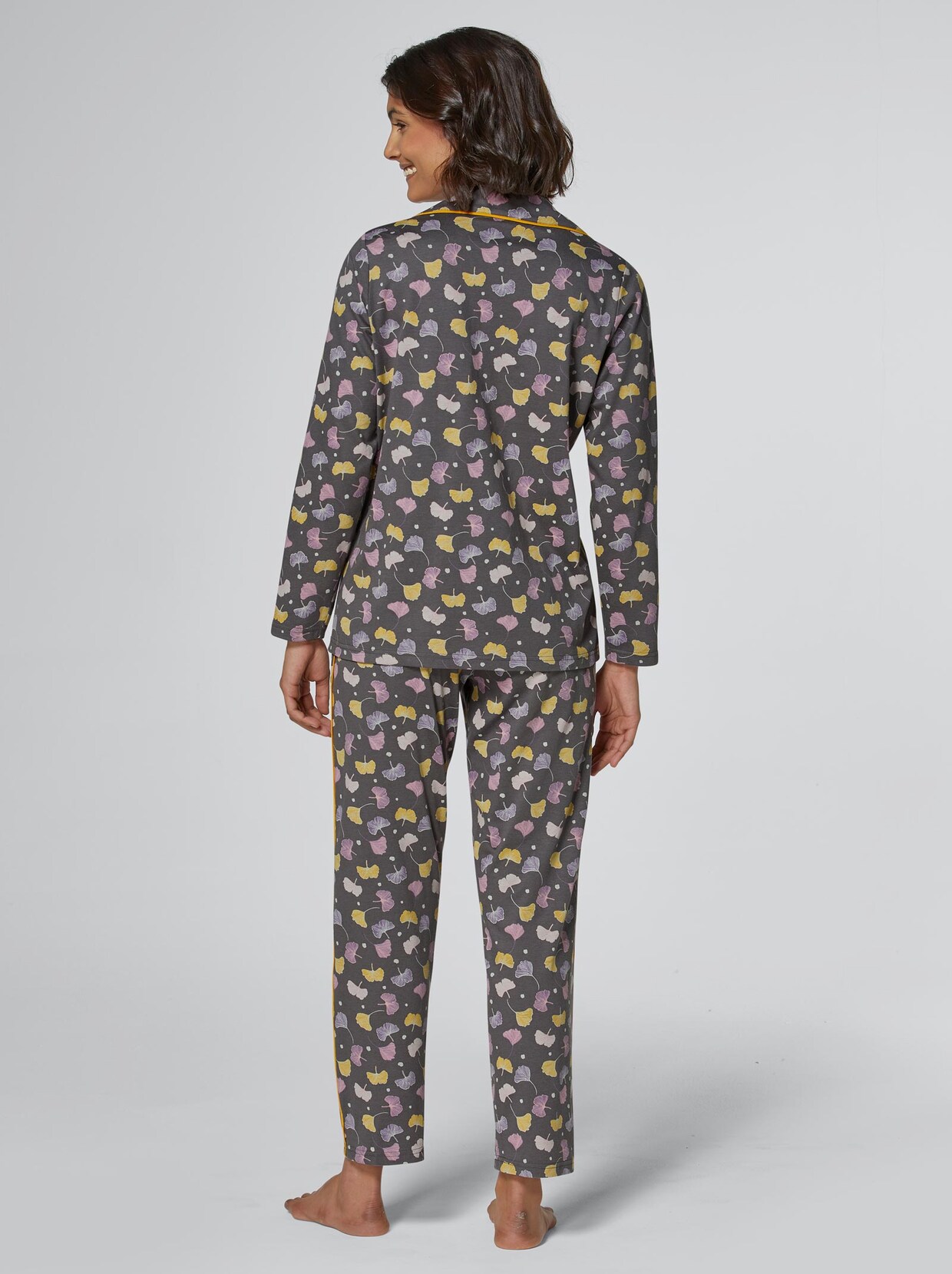wäschepur Pyjama - anthrazit-bedruckt
