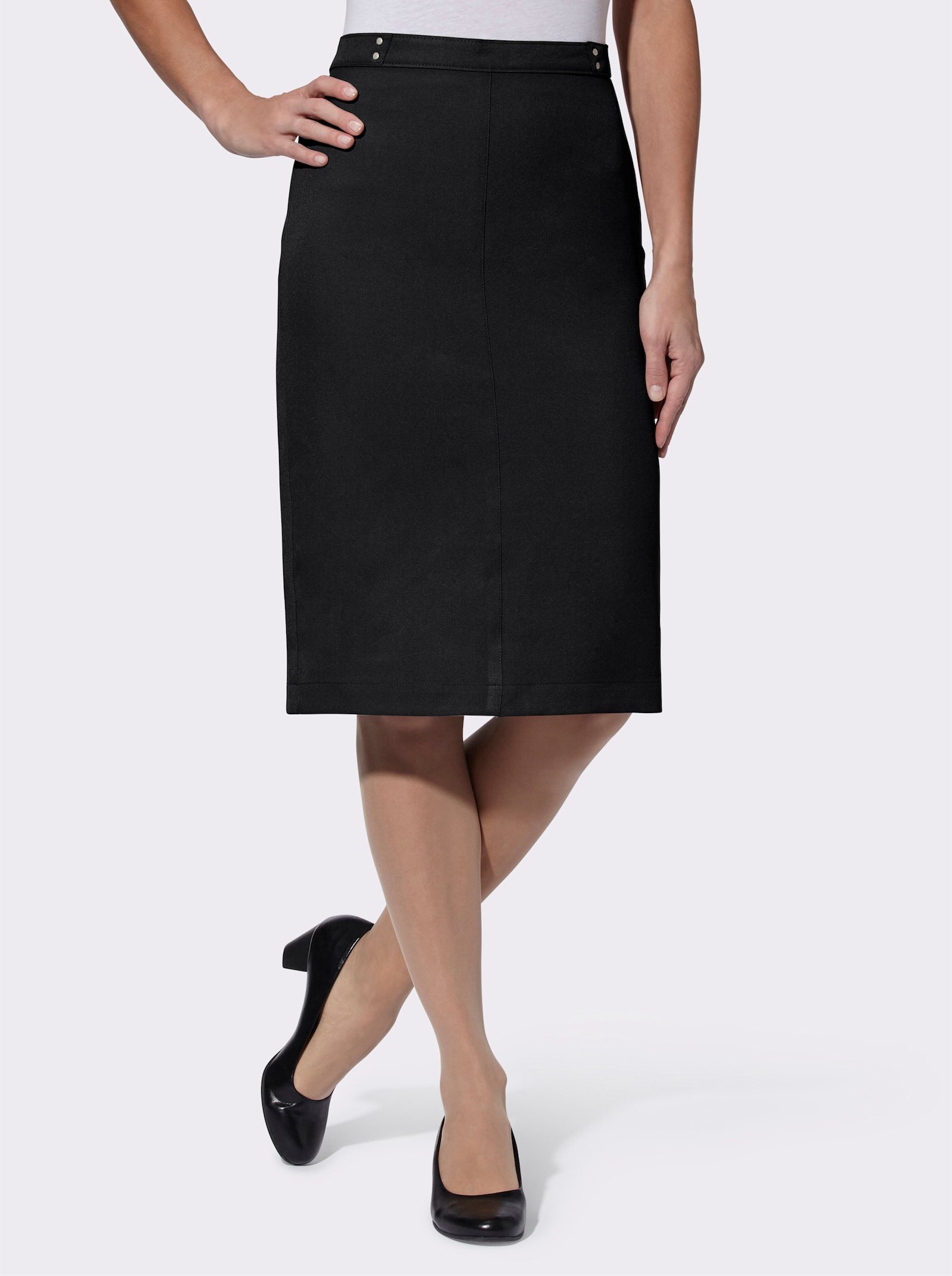 Schlupfrock mit Gehschlitz - schwarz